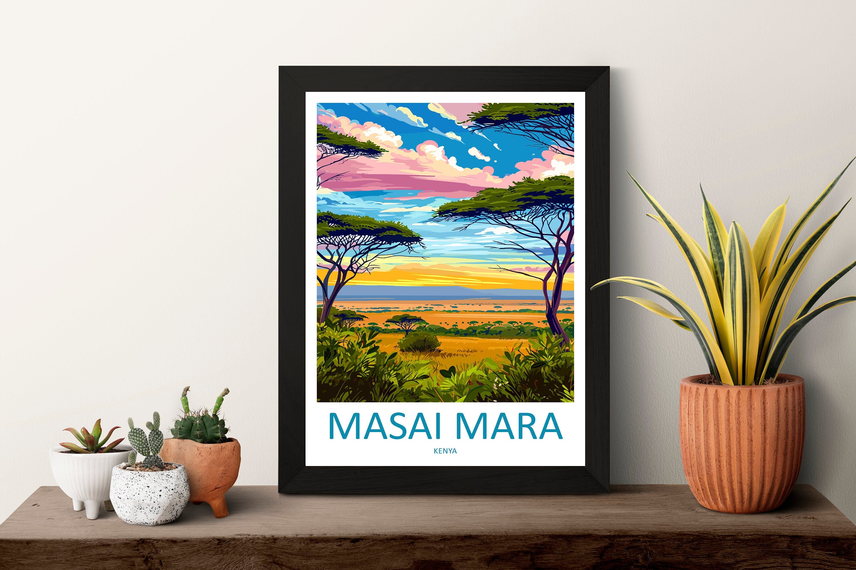 Masai Mara Travel Print Wall Art Masai Mara Wall Hanging Home Décor Masai Mara Gift Art Lovers Kenya Art Lover Gift Kenya Travel Print