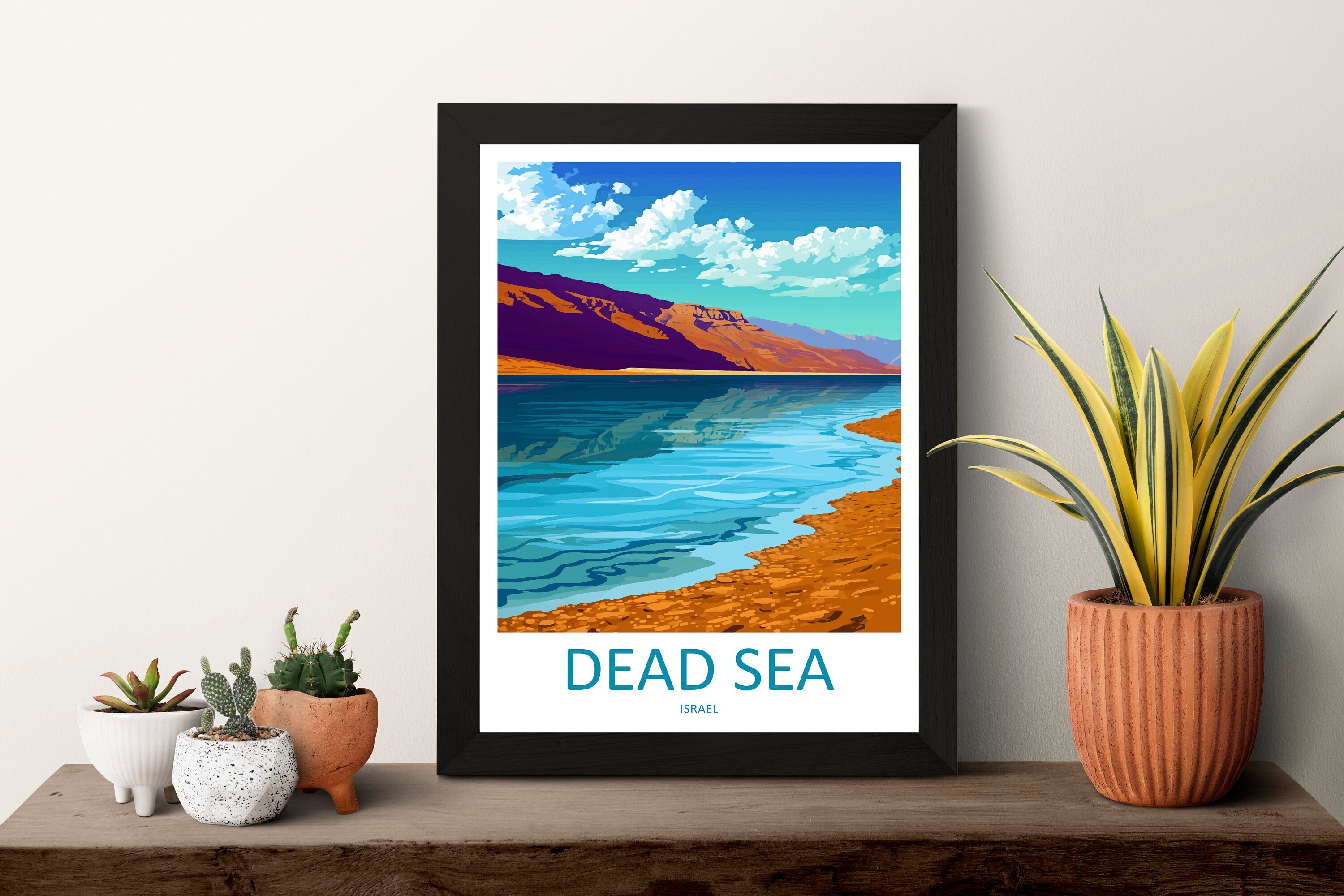 Dead Sea Travel Print Wall Art Dead Sea Wall Hanging Home Décor Dead Sea Gift Art Lovers Israel Art Lover Gift Dead Sea Travel Poster