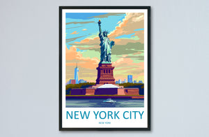 New York Travel Print Wall Art New York Wall Hanging Home Décor New York Gift Art Lovers New York State Art Gift Lover Statue Of Liberty