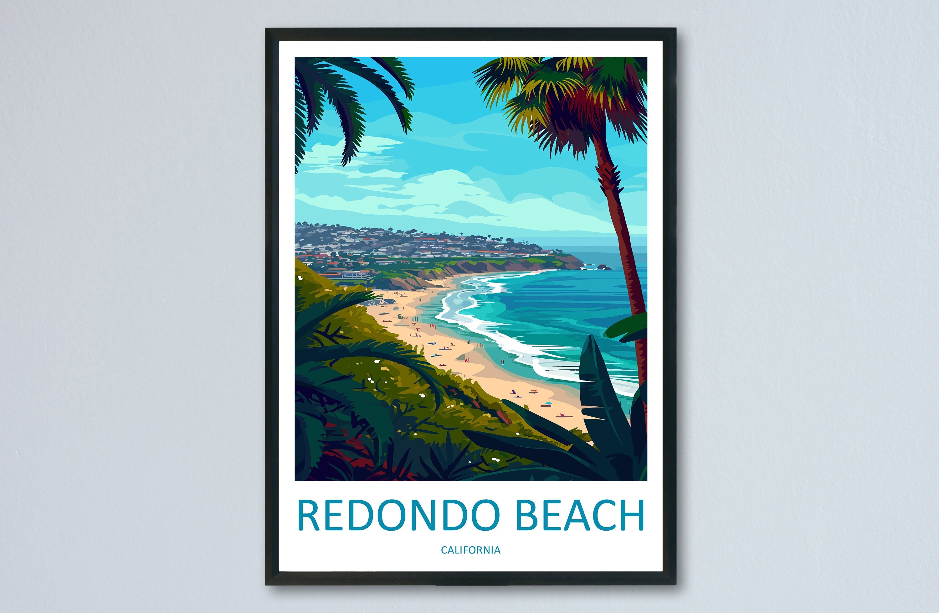 Redondo Beach Travel Print Wall Art Redondo Beach Wall Hanging Home Décor Redondo Beach Gift Art Lovers California Art Lover Gift