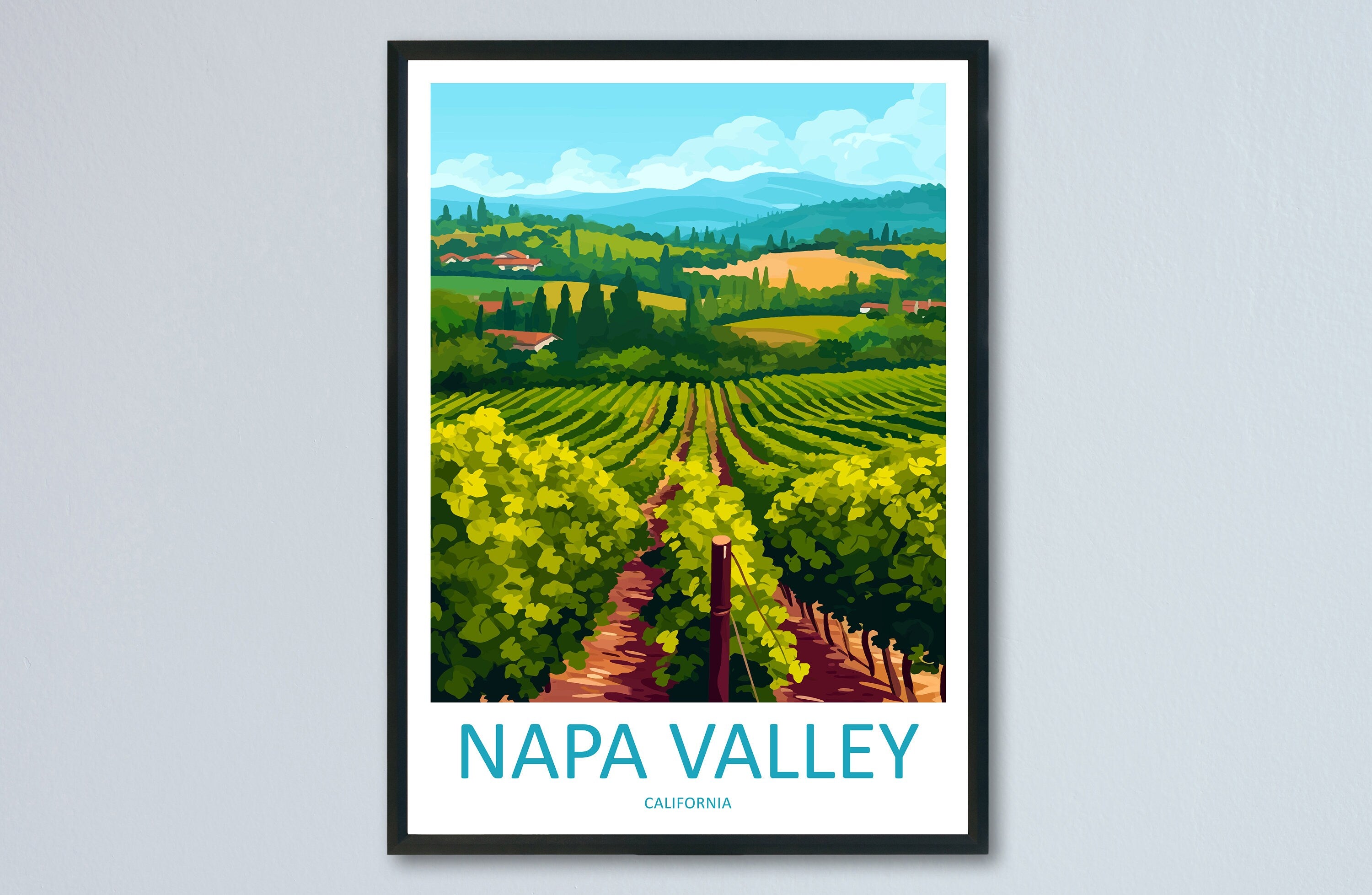 Napa Valley Travel Print Wall Art Napa Valley Wall Hanging Home Décor Napa Valley Gift Art Lovers California Art Lover Gift Napa Valley