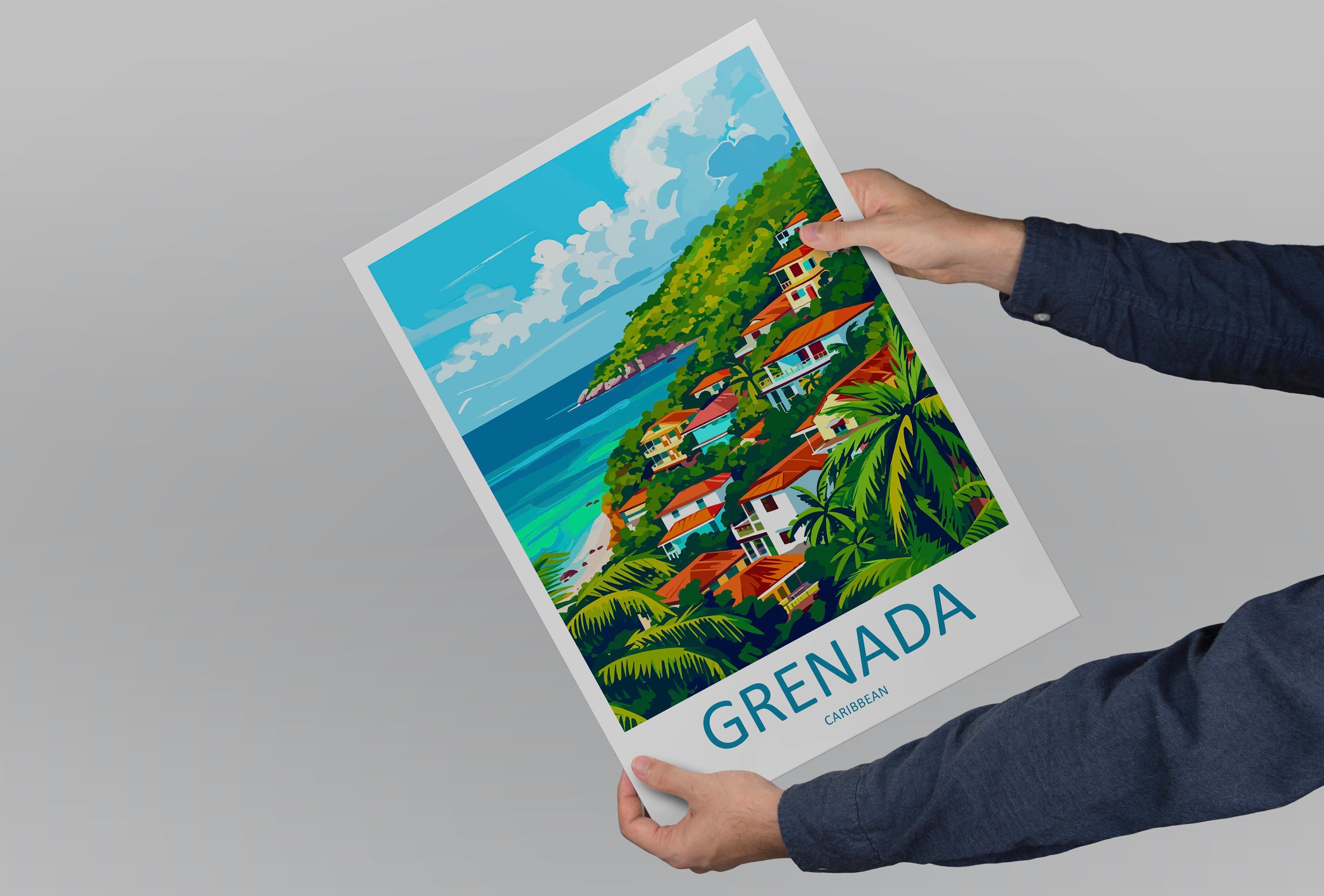 Grenada Travel Print Wall Art Grenada Wall Hanging Home Décor Grenada Gift Art Lovers Wall Art Caribbean Travel Print Poster Gift