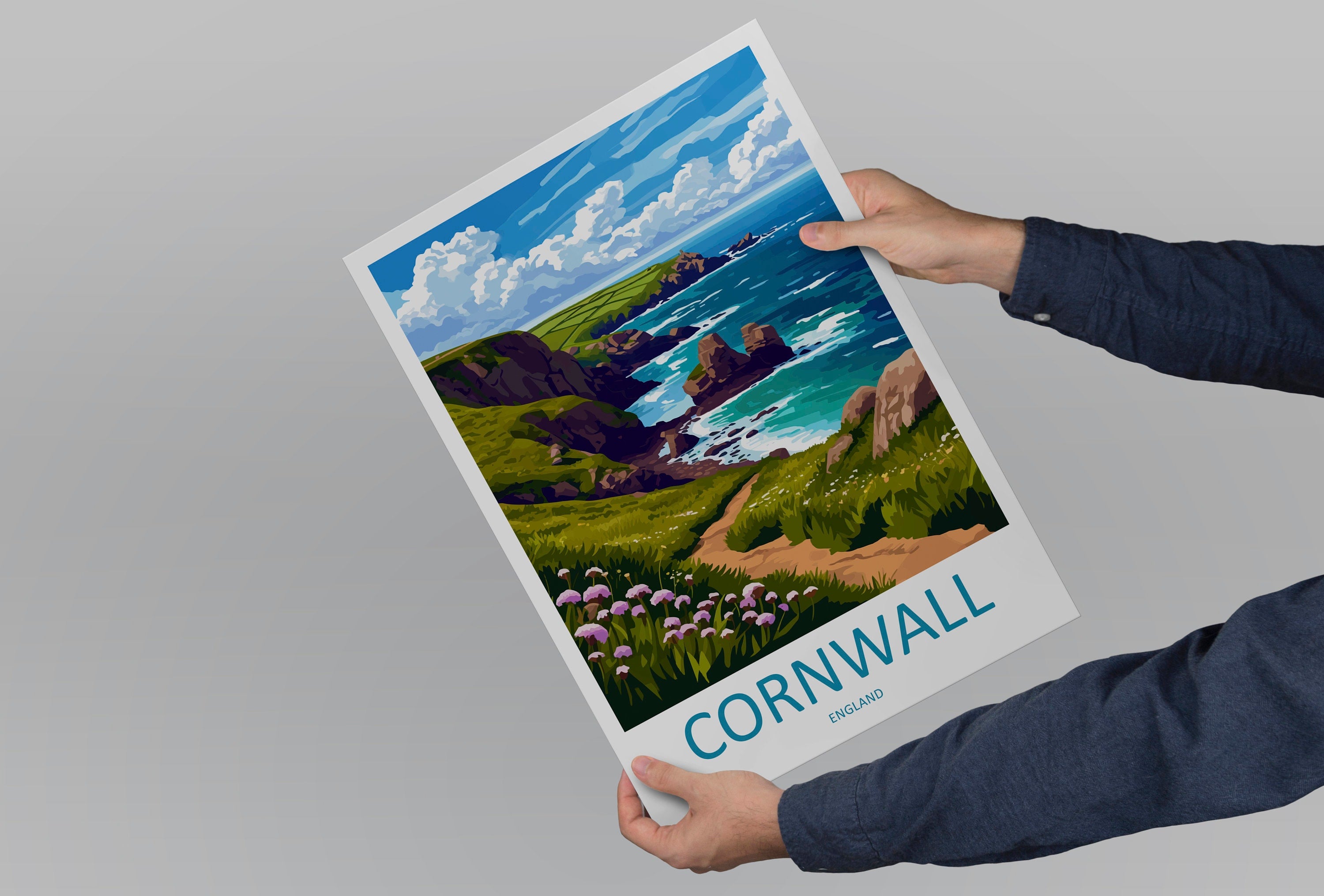 Cornwall Travel Print Wall Art Cornwall Wall Hanging Home Decoration Cornwall Gift Art Lovers Wall Art Print Art Cornwall Print Cornwall Art