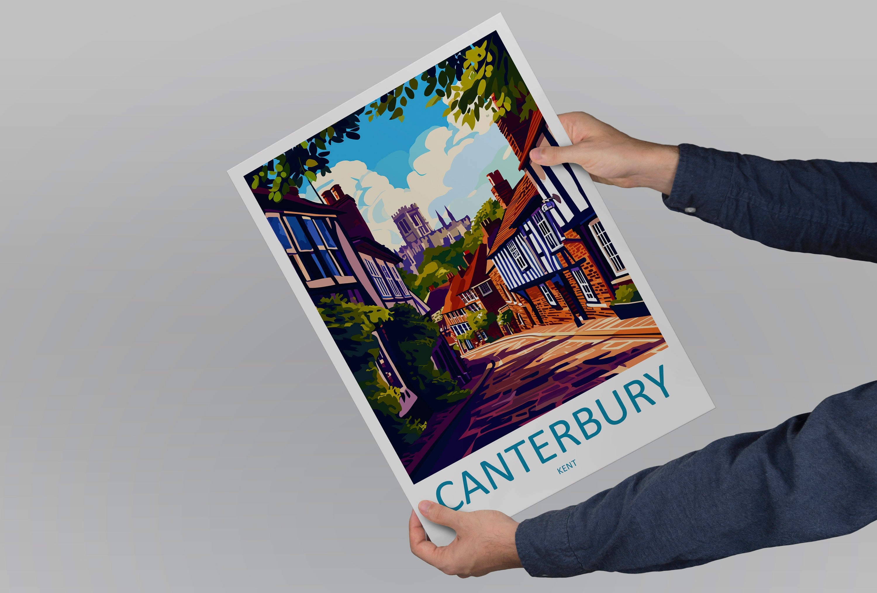 Canterbury Travel Print Wall Art Canterbury Wall Hanging Home Décor Canterbury Gift Art Lovers Art Lover Gift Canterbury Travel Art Gift