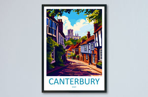 Canterbury Travel Print Wall Art Canterbury Wall Hanging Home Décor Canterbury Gift Art Lovers Art Lover Gift Canterbury Travel Art Gift