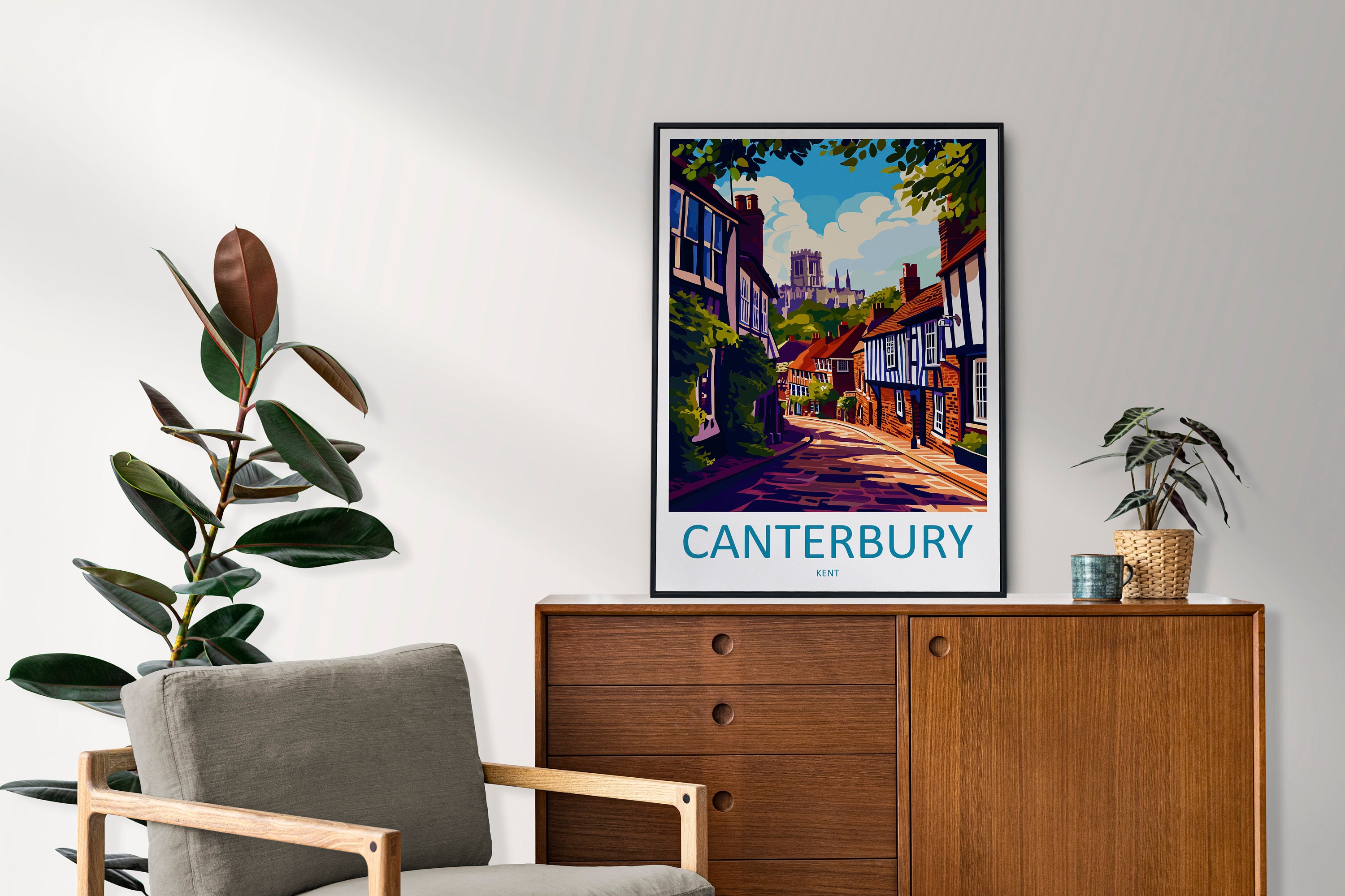 Canterbury Travel Print Wall Art Canterbury Wall Hanging Home Décor Canterbury Gift Art Lovers Art Lover Gift Canterbury Travel Art Gift