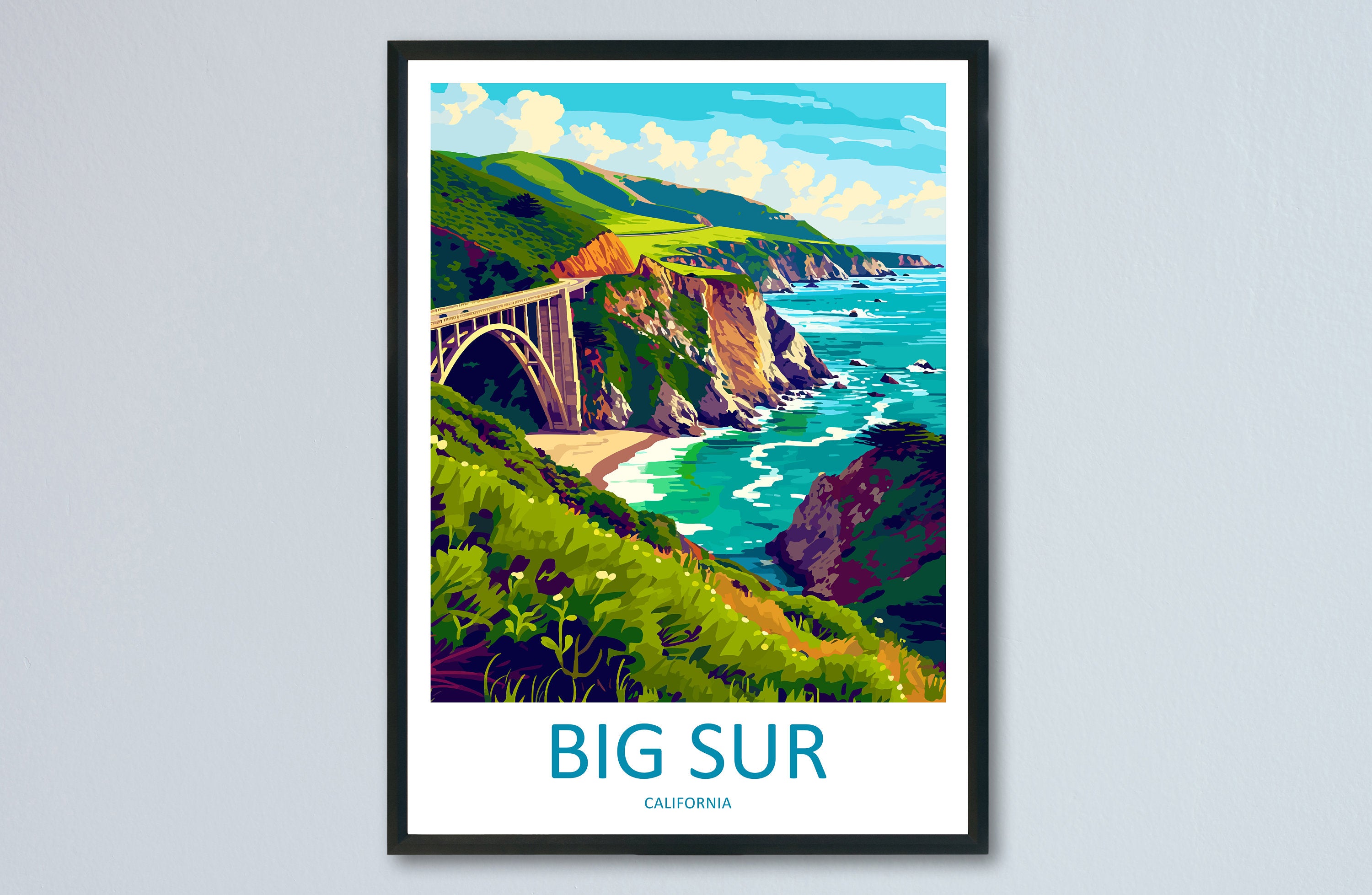 Big Sur National Park Travel Print Wall Art Big Sur Wall Hanging Home Décor Big Sur Gift Art Lovers California Lover Gift Big Sur Poster