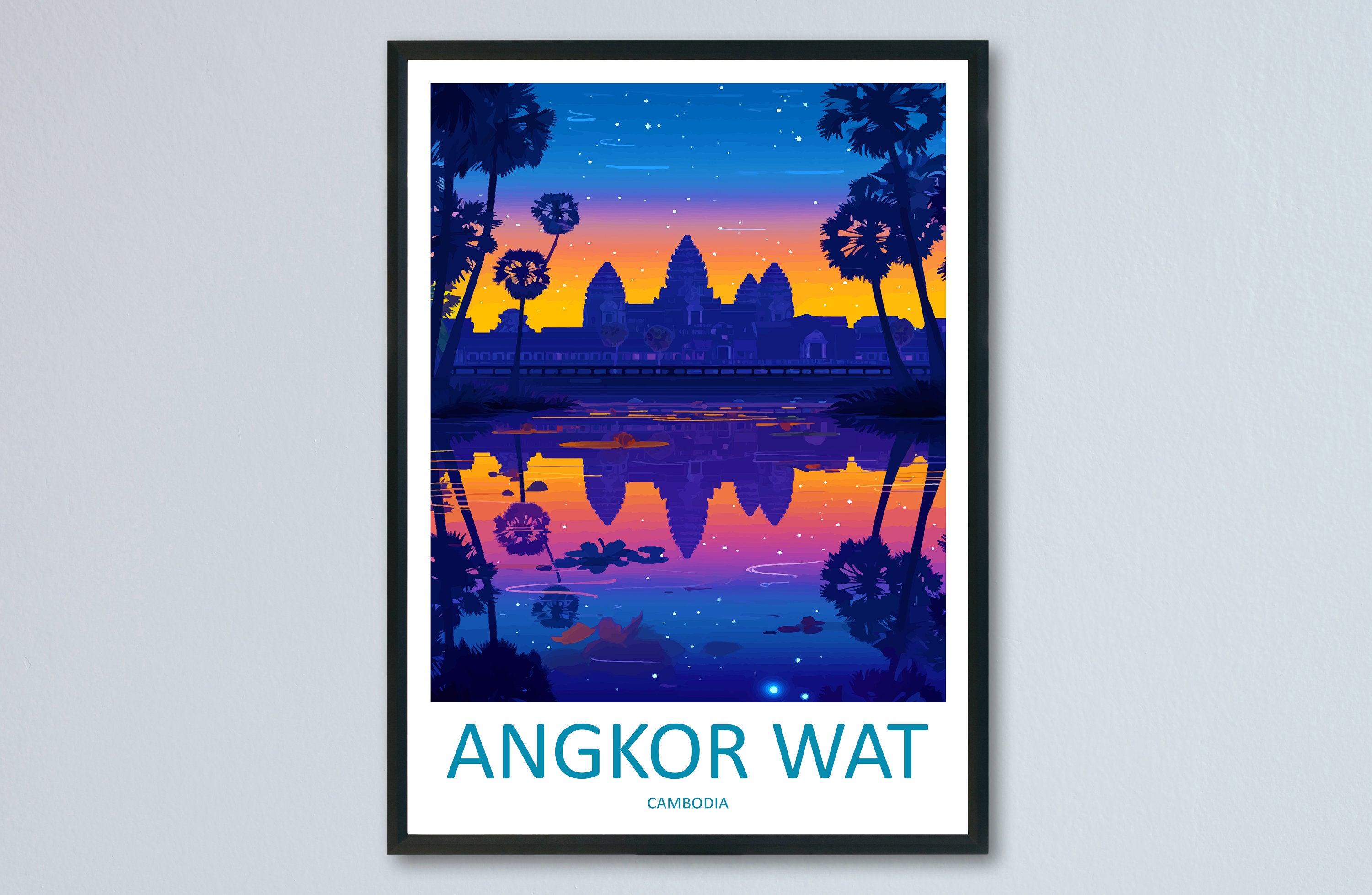 Angkor Wat Travel Print Wall Art Angkor Wat Wall Hanging Home Décor Angkor Wat Gift Art Lovers Cambodia Art Lover Gift