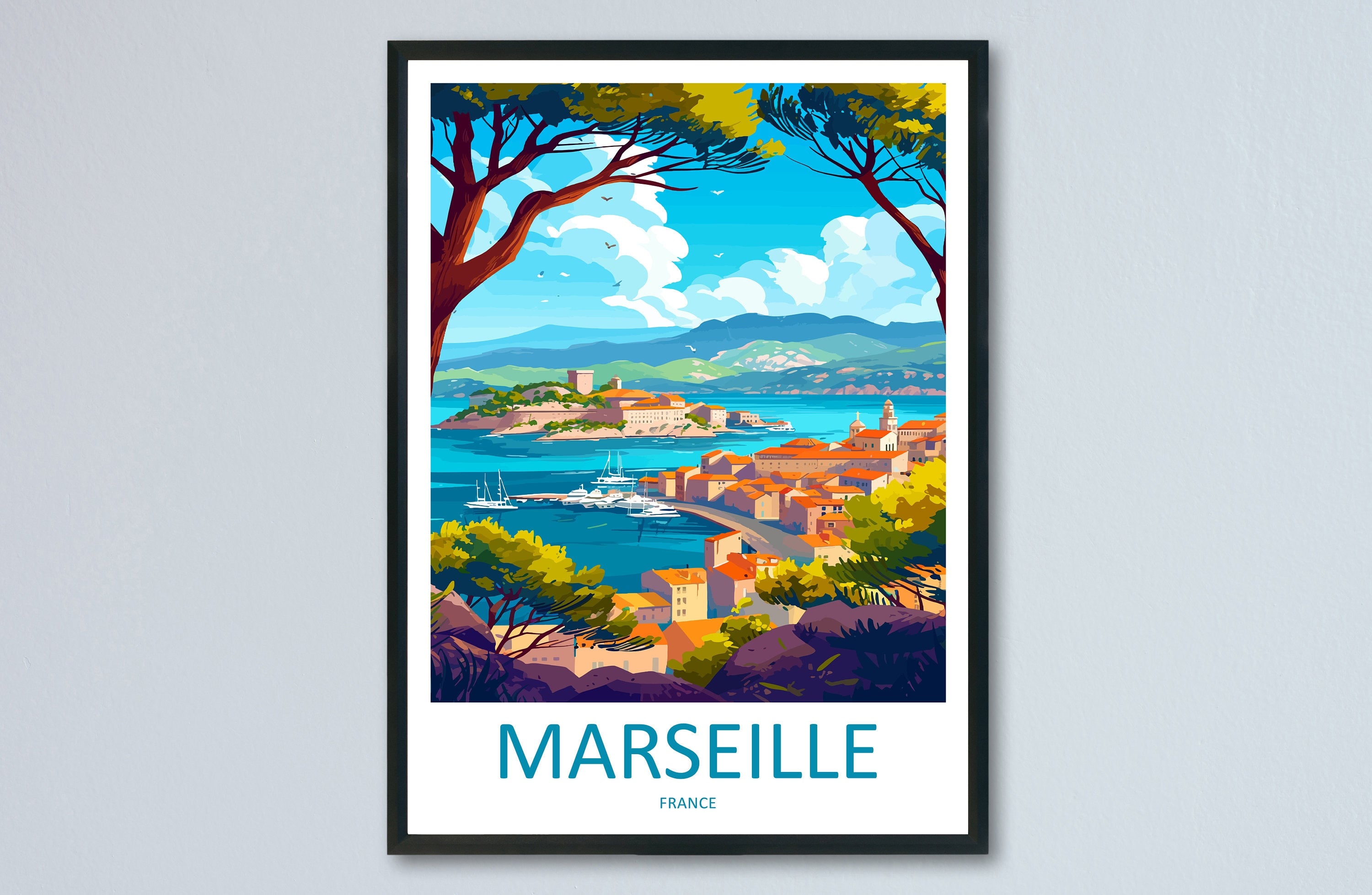 Marseille Print Marseille Home Decor Cityscape Art Print Marseille Wall Art for Travel Enthusiast Gift Wall Hanging Marseille France Poster