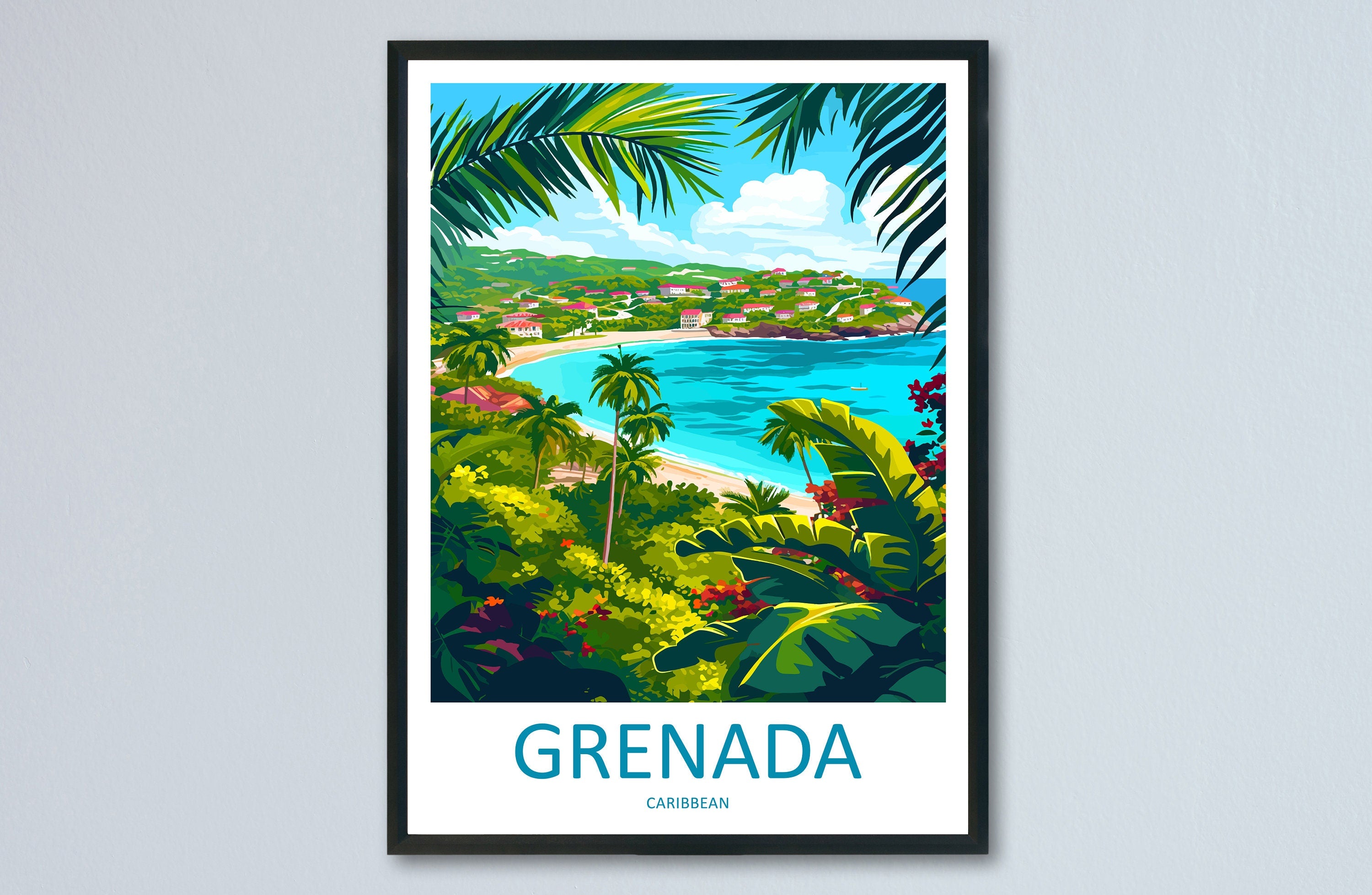 Grenada Travel Print Wall Art Grenada Wall Hanging Home Décor Grenada Gift Art Lovers Wall Art Caribbean Travel Print Poster Gift
