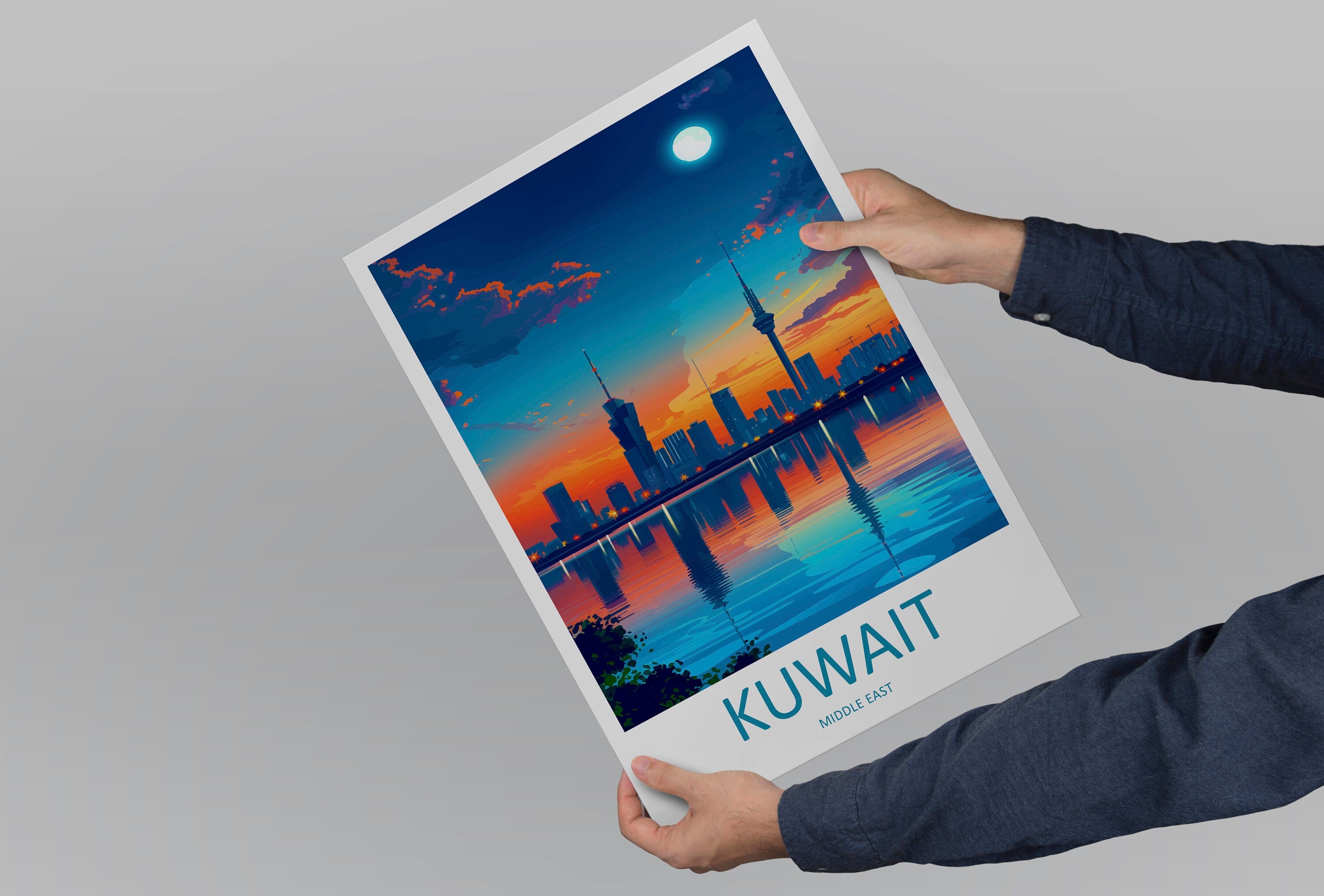 Kuwait Travel Print Wall Art Kuwait Wall Hanging Home Décor Kuwait Gift Art Lovers Middle East Art Lover Gift Kuwait