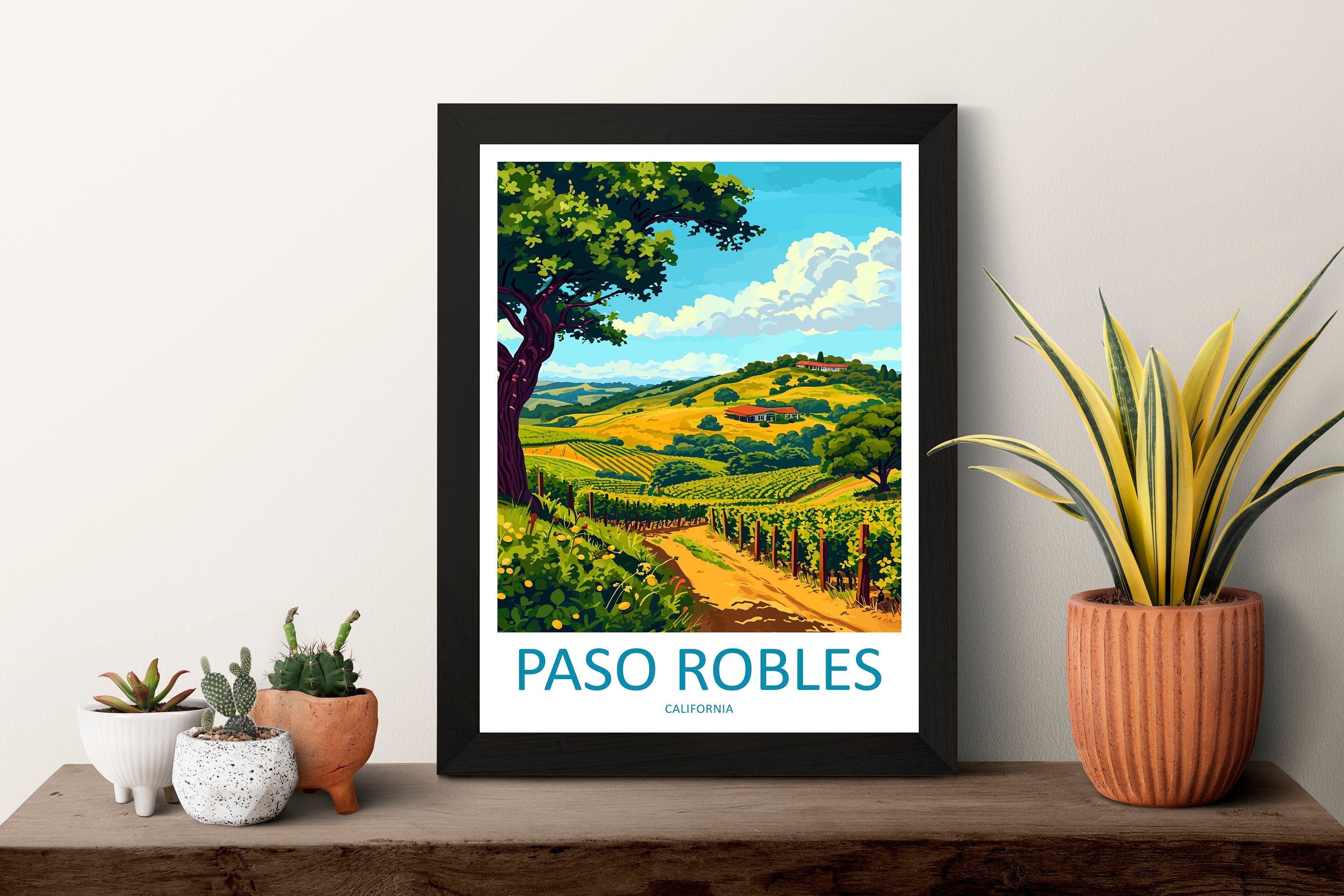 Paso Robles Travel Print Wall Art Paso Robles Wall Hanging Home Décor Paso Robles Gift Art Lovers California Art Lover Gift