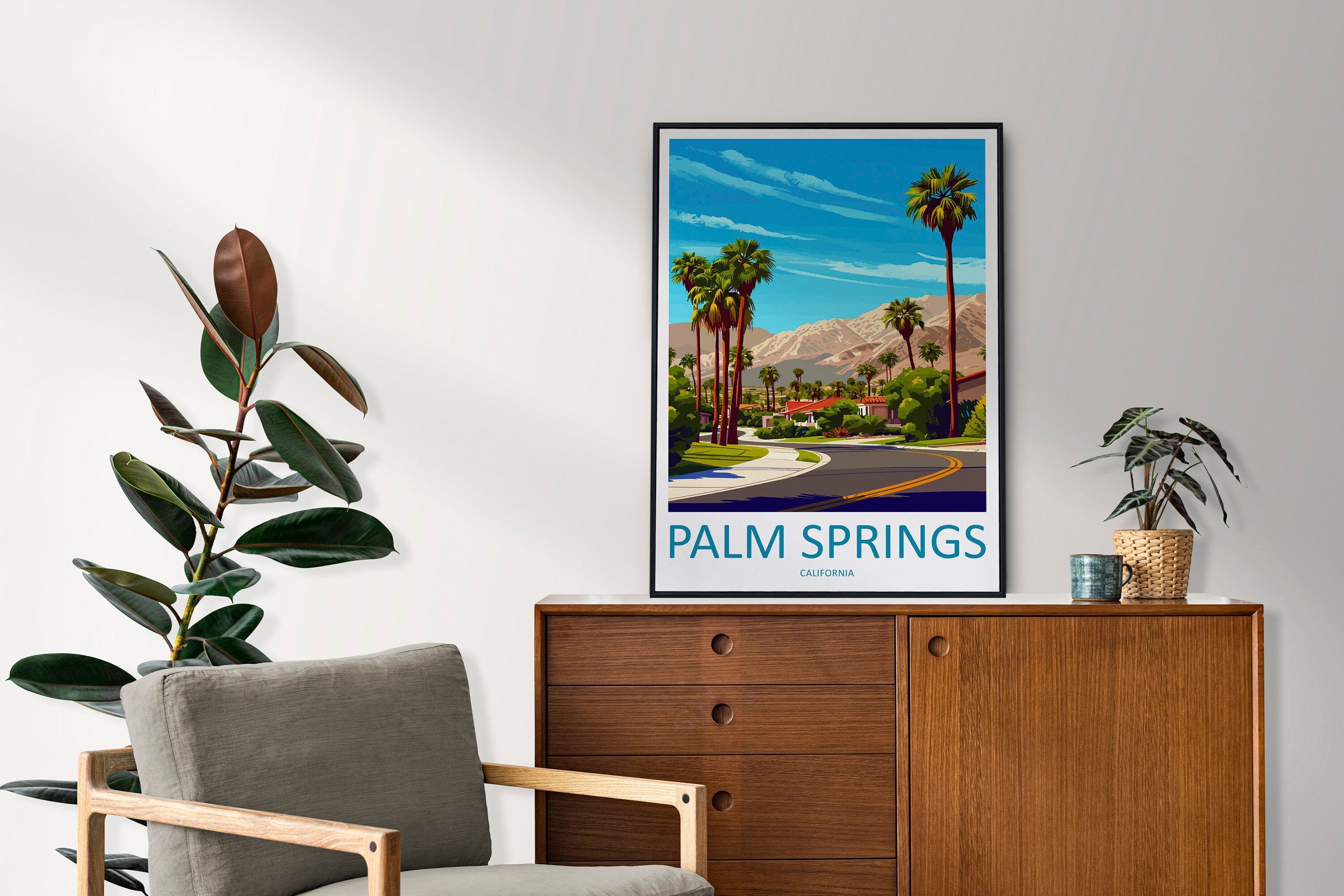 Palm Springs Travel Print Wall Art Palm Springs Wall Hanging Home Décor Palm Springs Gift Art Lovers California Art Lover Gift Palm Springs