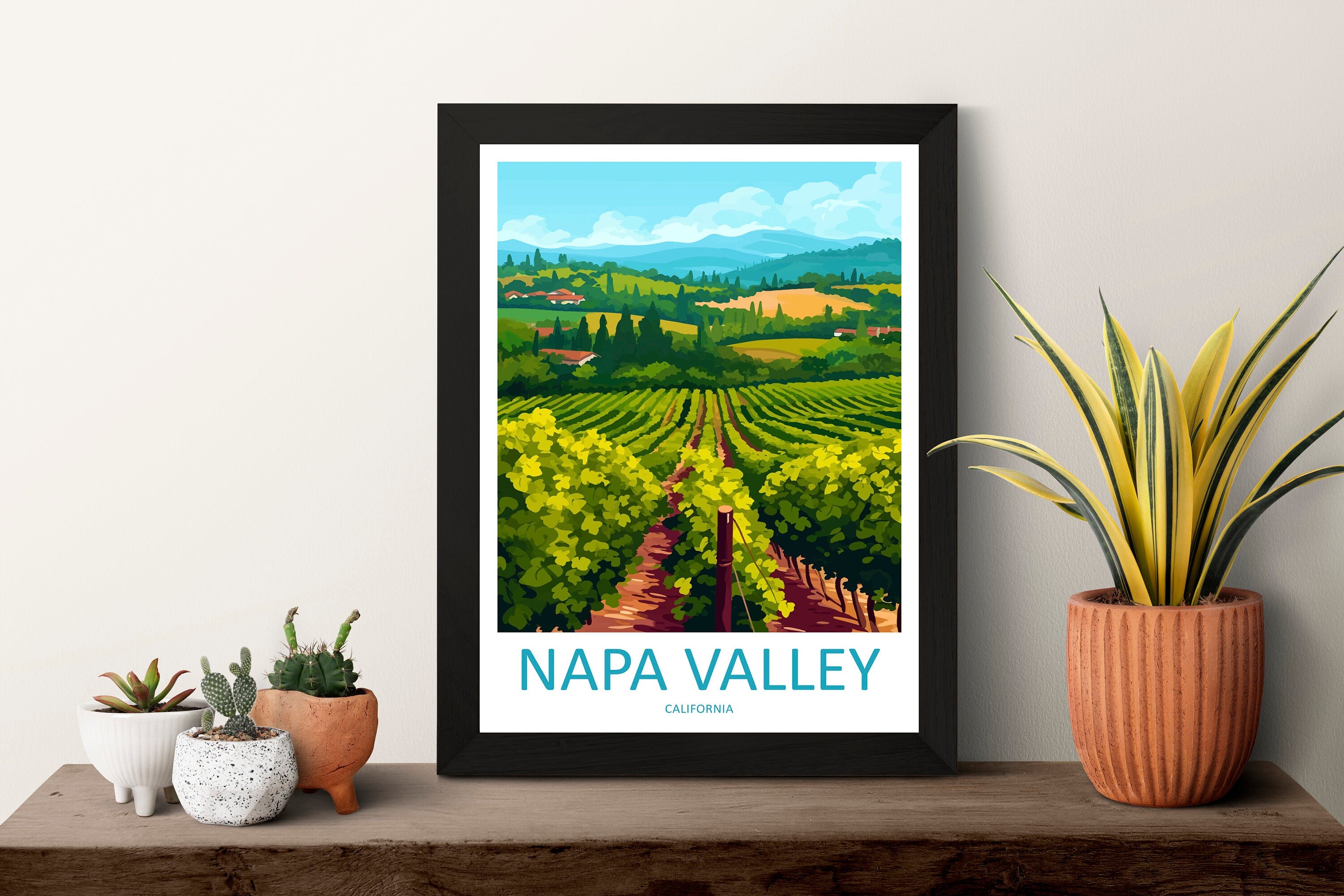 Napa Valley Travel Print Wall Art Napa Valley Wall Hanging Home Décor Napa Valley Gift Art Lovers California Art Lover Gift Napa Valley