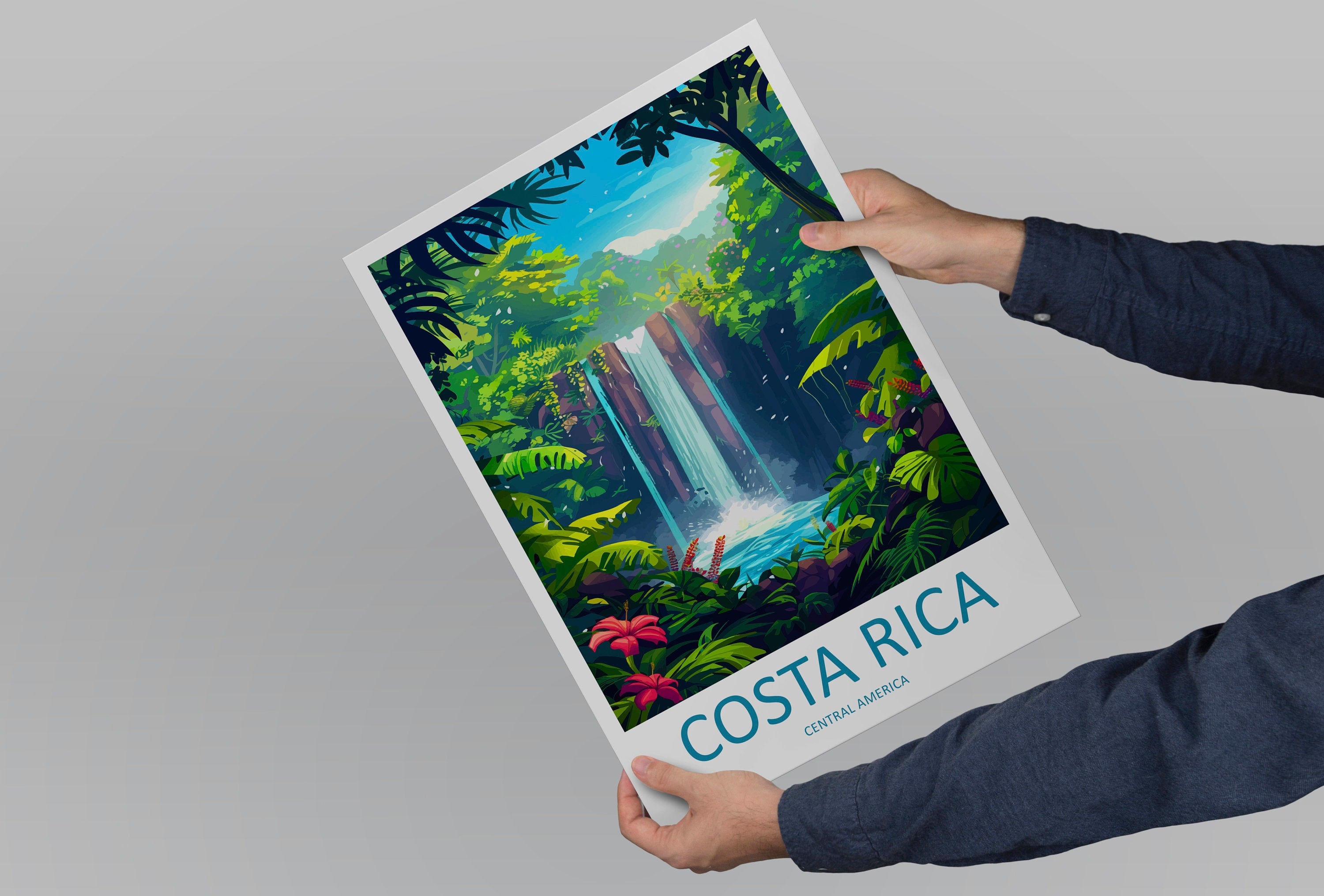 Costa Rica Travel Print Wall Art Costa Rica Wall Hanging Home Décor Costa Rica Gift Art Lovers Wall Art Caribbean Travel Print