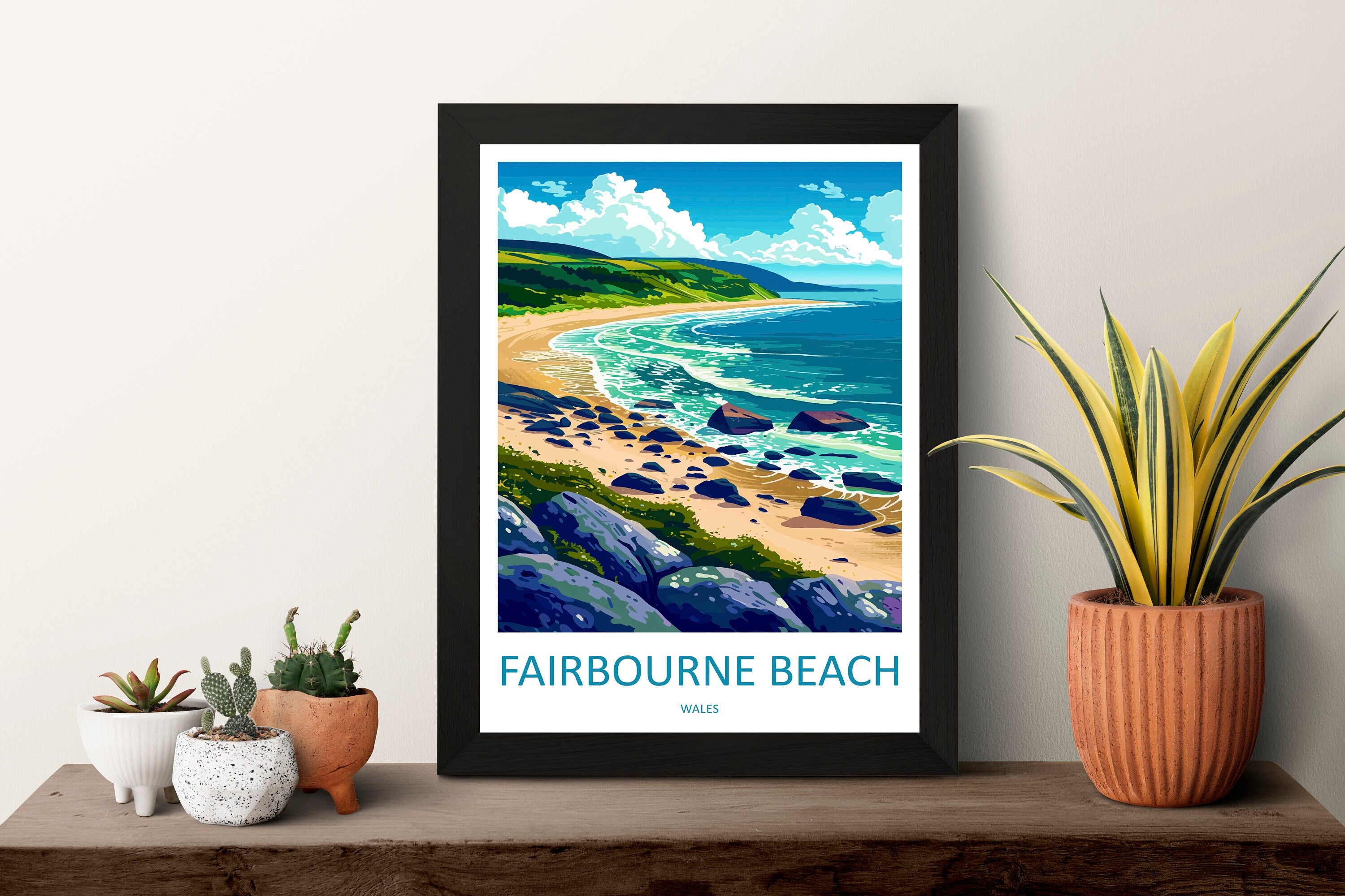 Fairbourne Beach Print Home Decor Landscape Art Print Fairbourne Beach Wall Art for Nature Enthusiast Gift Wall Hanging