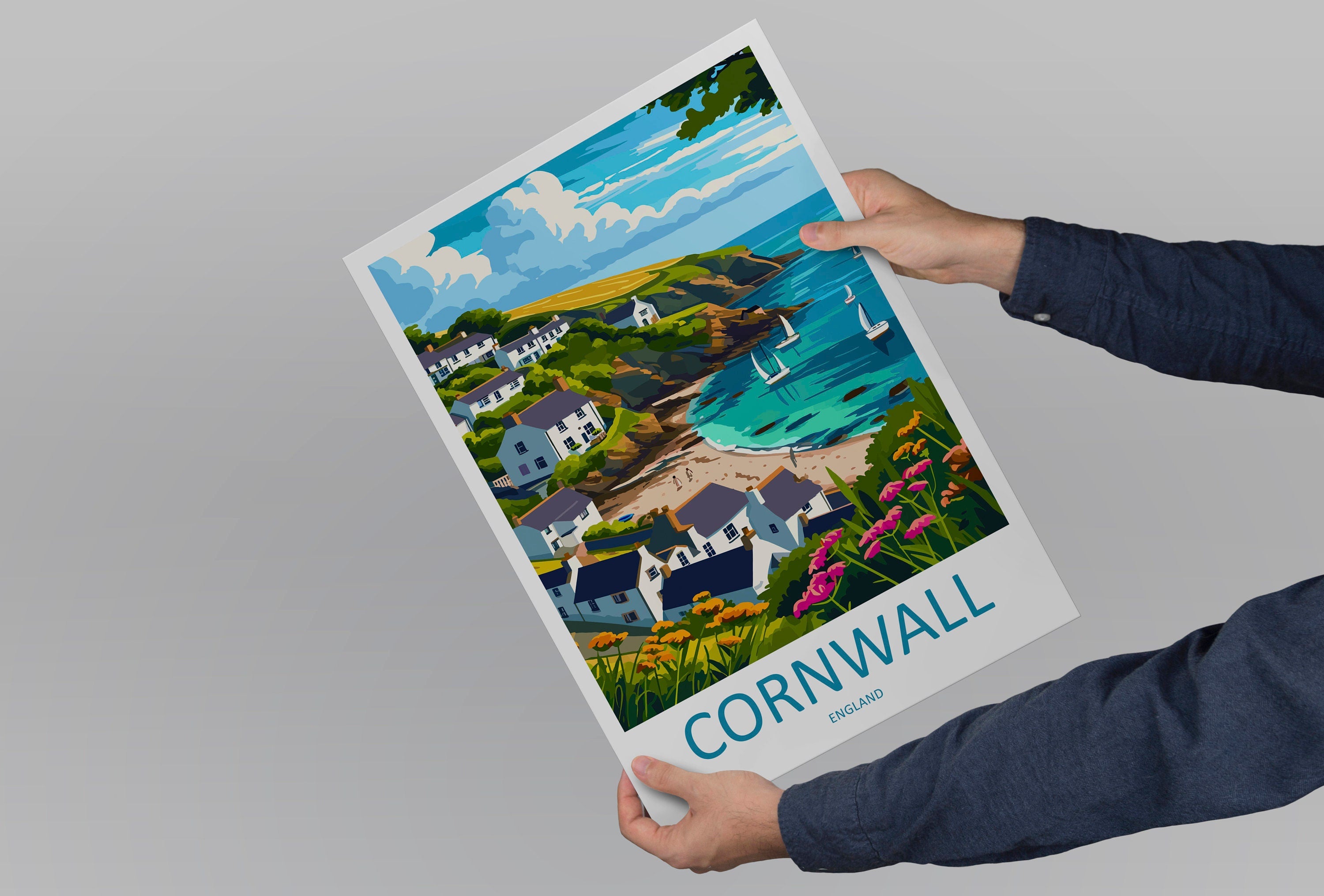 Cornwall Travel Print Wall Art Cornwall Wall Hanging Home Decoration Cornwall Gift Art Lovers Wall Art Print Art Cornwall Print Cornwall Art