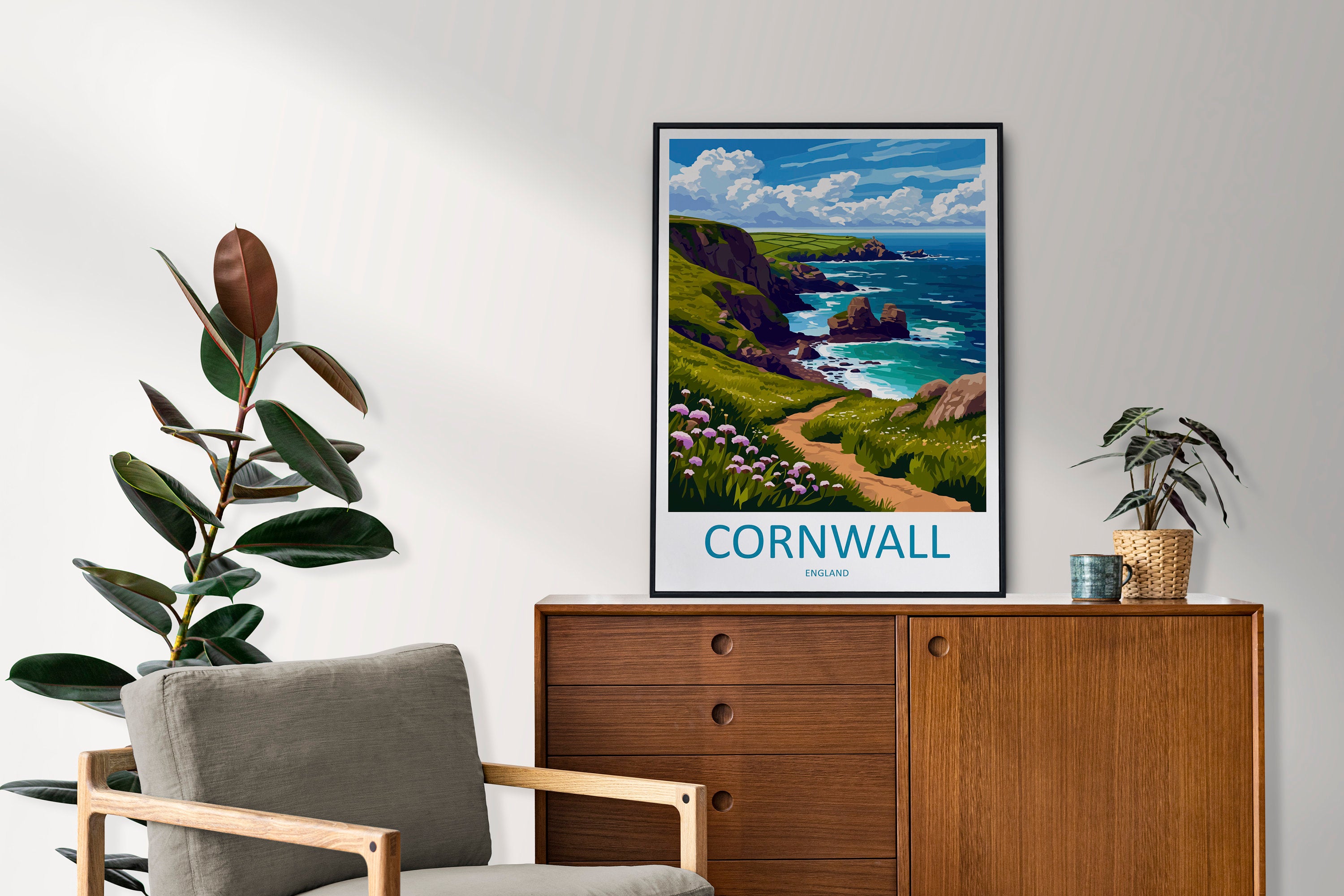 Cornwall Travel Print Wall Art Cornwall Wall Hanging Home Decoration Cornwall Gift Art Lovers Wall Art Print Art Cornwall Print Cornwall Art