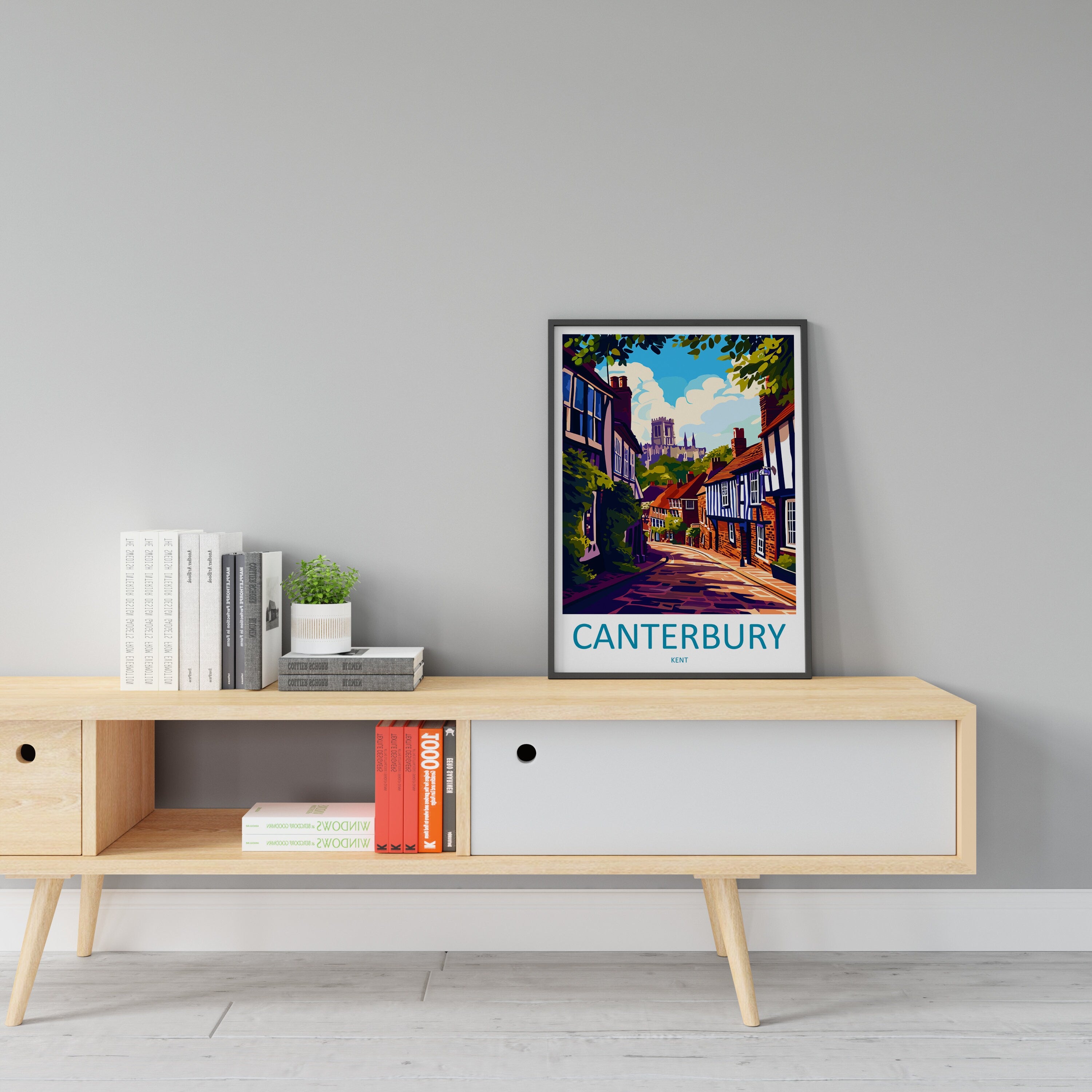 Canterbury Travel Print Wall Art Canterbury Wall Hanging Home Décor Canterbury Gift Art Lovers Art Lover Gift Canterbury Travel Art Gift