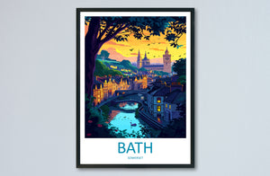 Bath Travel Print Wall Art Bath Wall Hanging Home Décor Bath Gift Art Lovers England Art Lover Gift Bath City England Travel Art Gift