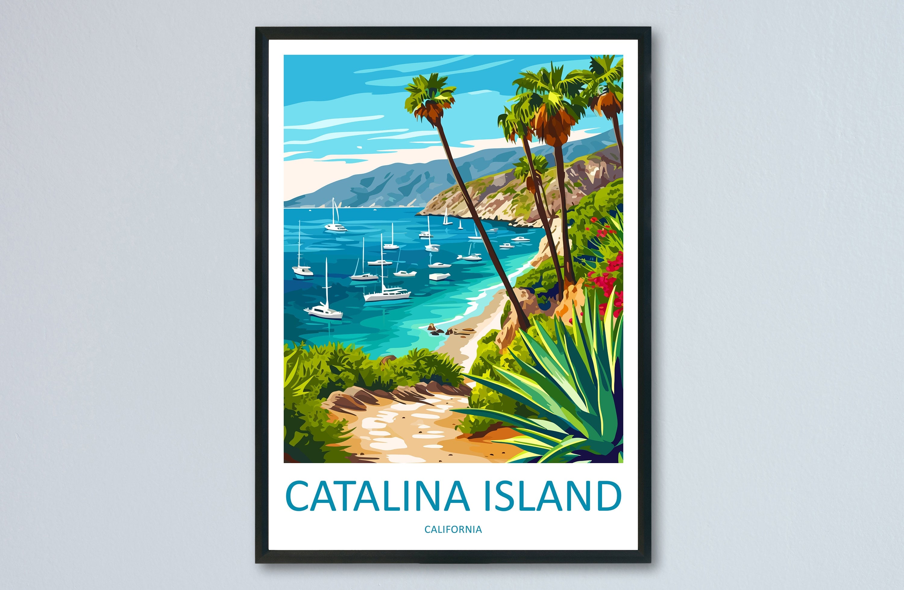 Catalina Island Travel Print Wall Art Catalina Island Wall Hanging Home Décor Catalina Island Gift Art Lovers California Art Lover Gift