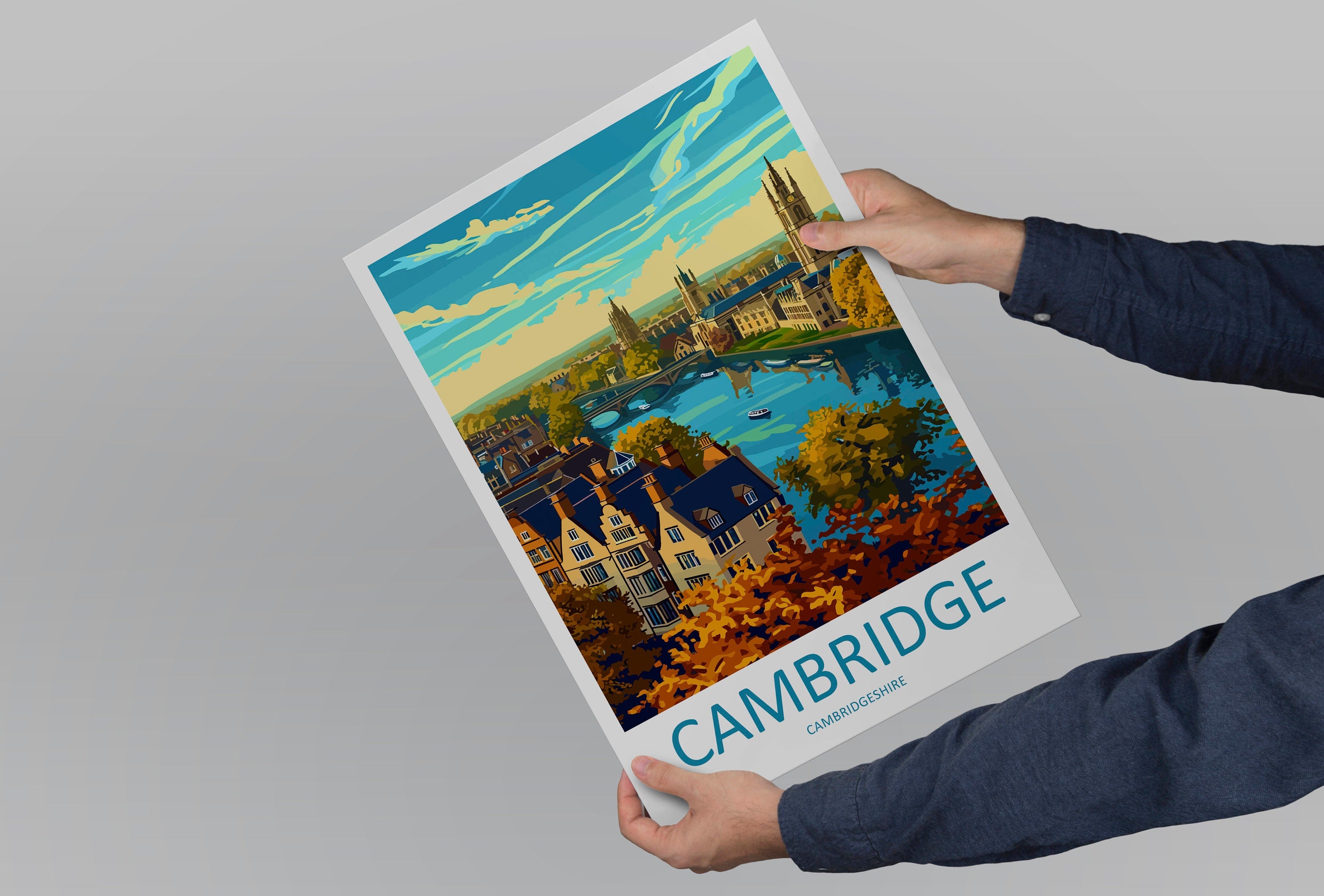 Cambridge Travel Print Wall Art Cambridge Wall Hanging Home Décor Cambridge Gift Art Lovers England Art Lover Gift Cambridge Art Travel