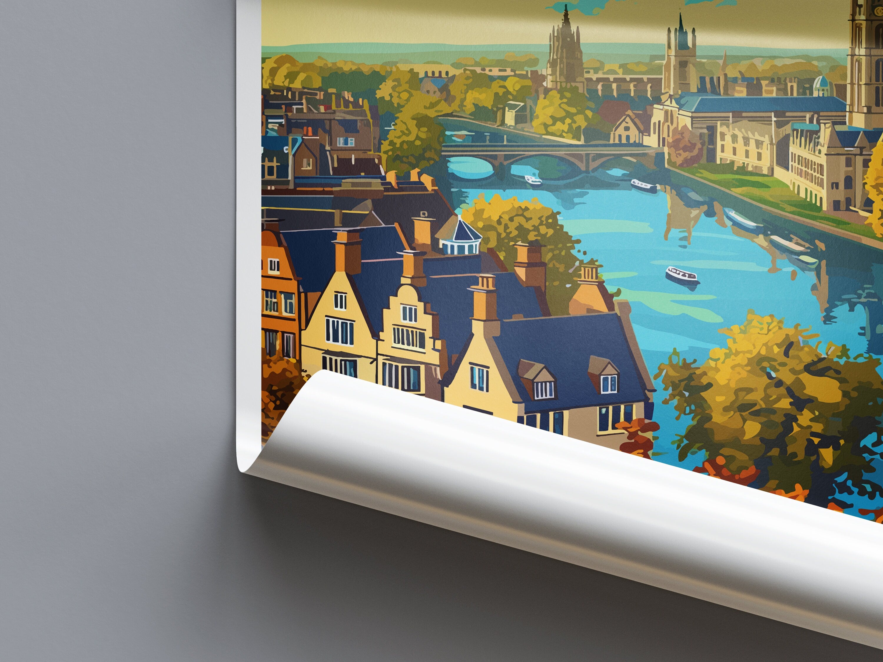 Cambridge Travel Print Wall Art Cambridge Wall Hanging Home Décor Cambridge Gift Art Lovers England Art Lover Gift Cambridge Art Travel