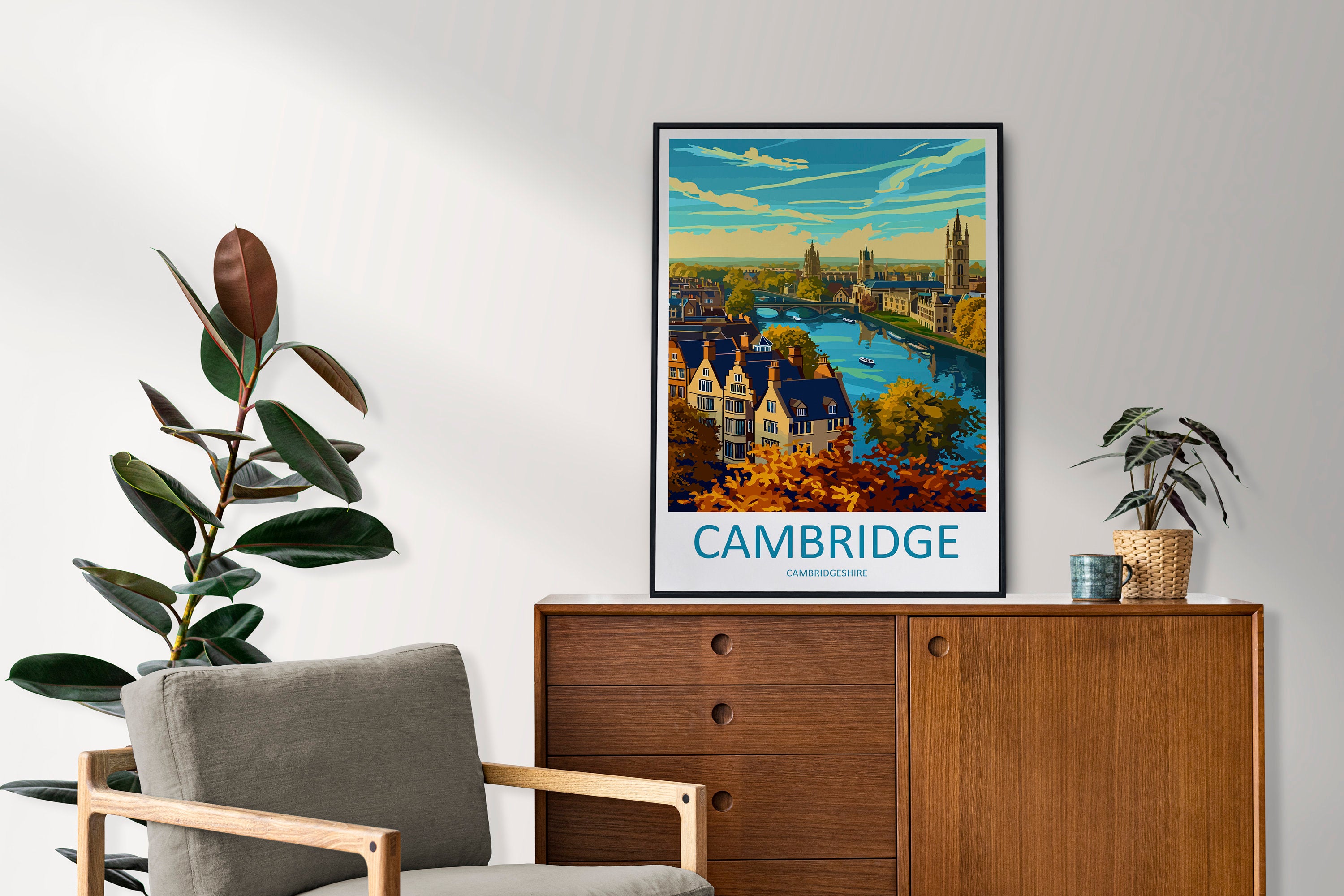 Cambridge Travel Print Wall Art Cambridge Wall Hanging Home Décor Cambridge Gift Art Lovers England Art Lover Gift Cambridge Art Travel