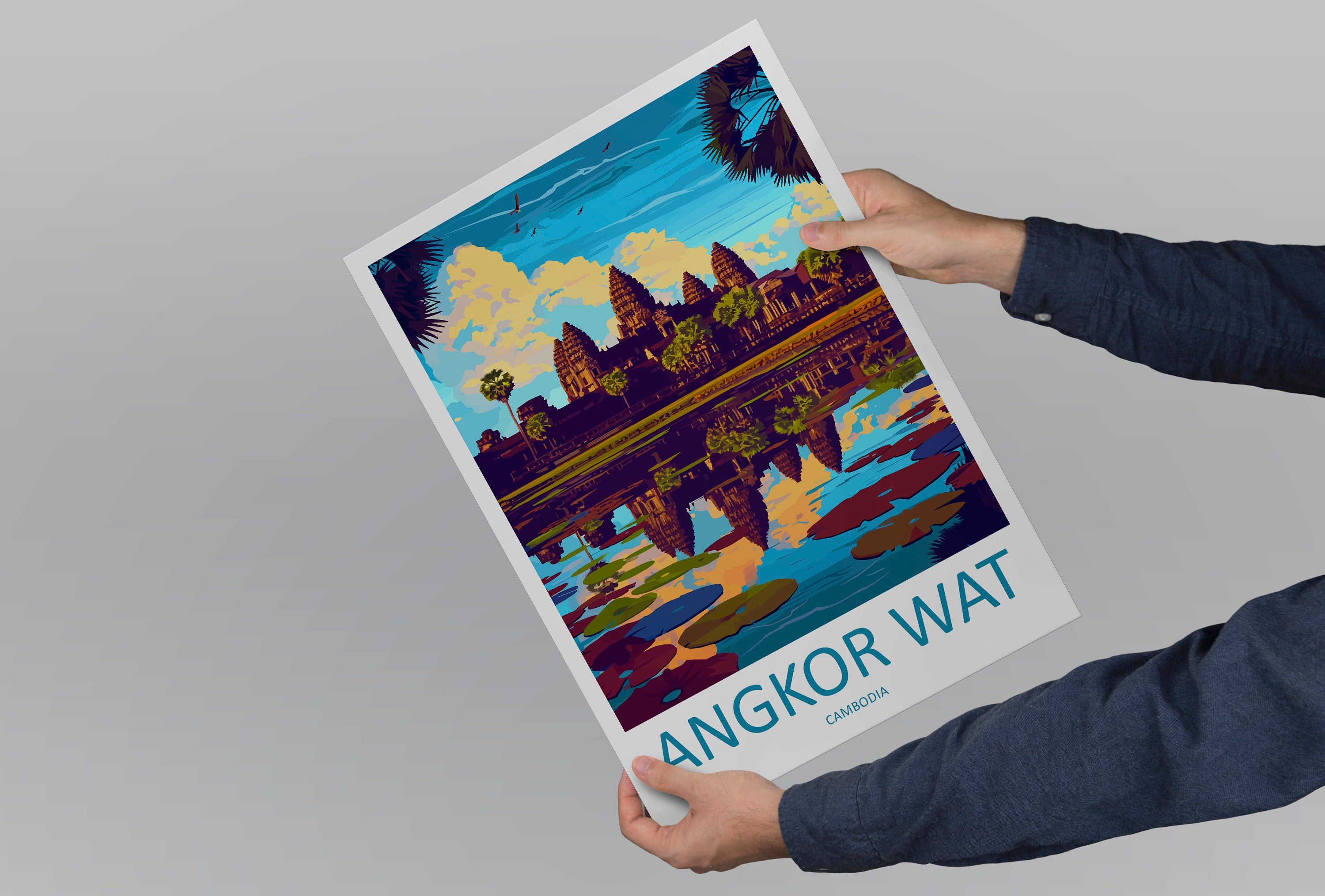 Angkor Wat Travel Print Wall Art Angkor Wat Wall Hanging Home Décor Angkor Wat Gift Art Lovers Cambodia Art Lover Gift