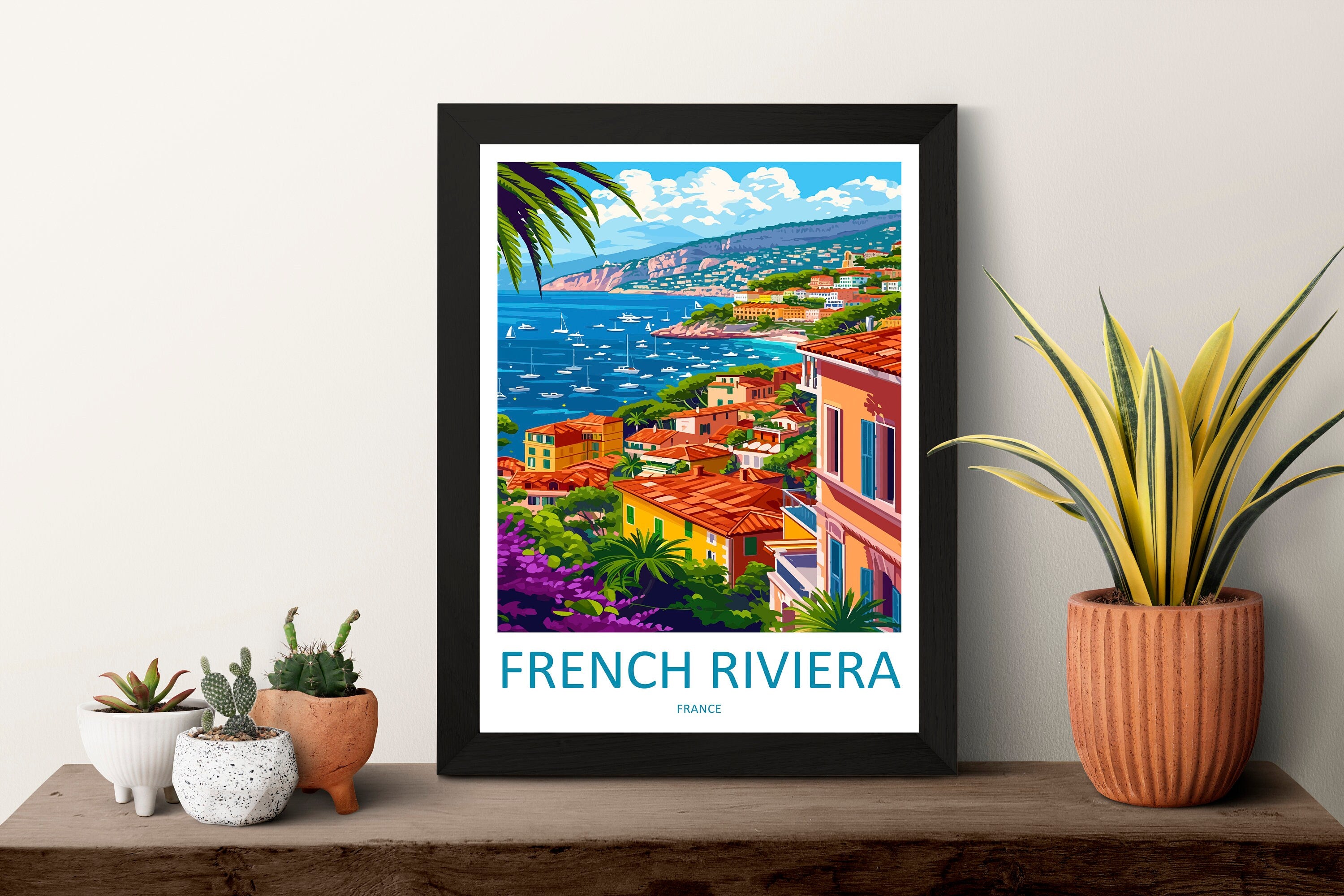 French Riviera Print French Riviera Home Decor Cityscape Art Print Wall Art Travel Enthusiast Gift Wall Hanging Saint-Tropez France