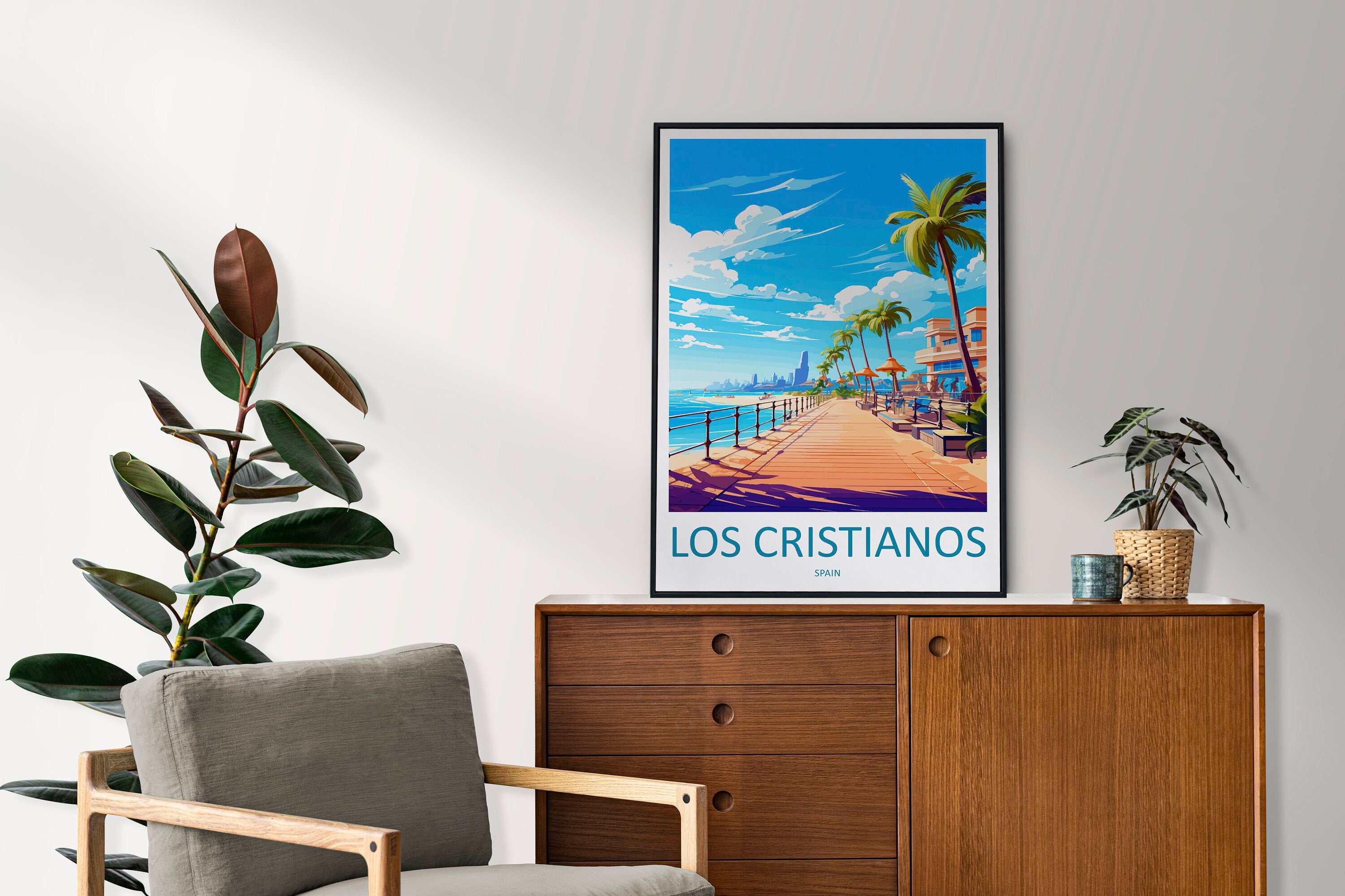 Los Cristianos Travel Print Wall Art Los Cristianos Wall Hanging Home Décor Tenerife Gift Art Lovers Spain Art Lover Gift Tenerife Print