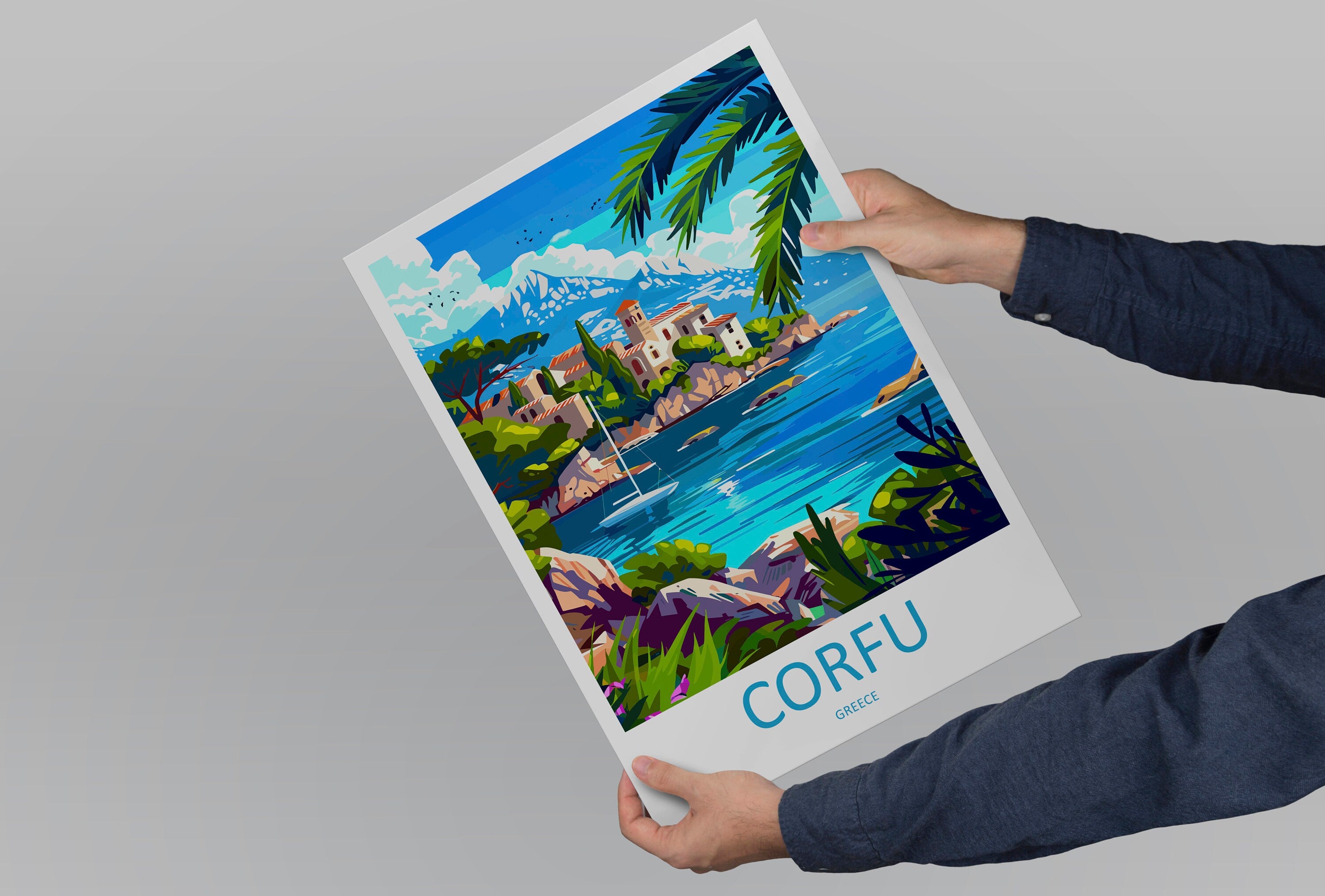 Corfu Travel Print Wall Art Corfu Greece Wall Hanging Home Decoration Corfu Gift Art Lovers Wall Art Print Corfu Wall Décor Greece Poster