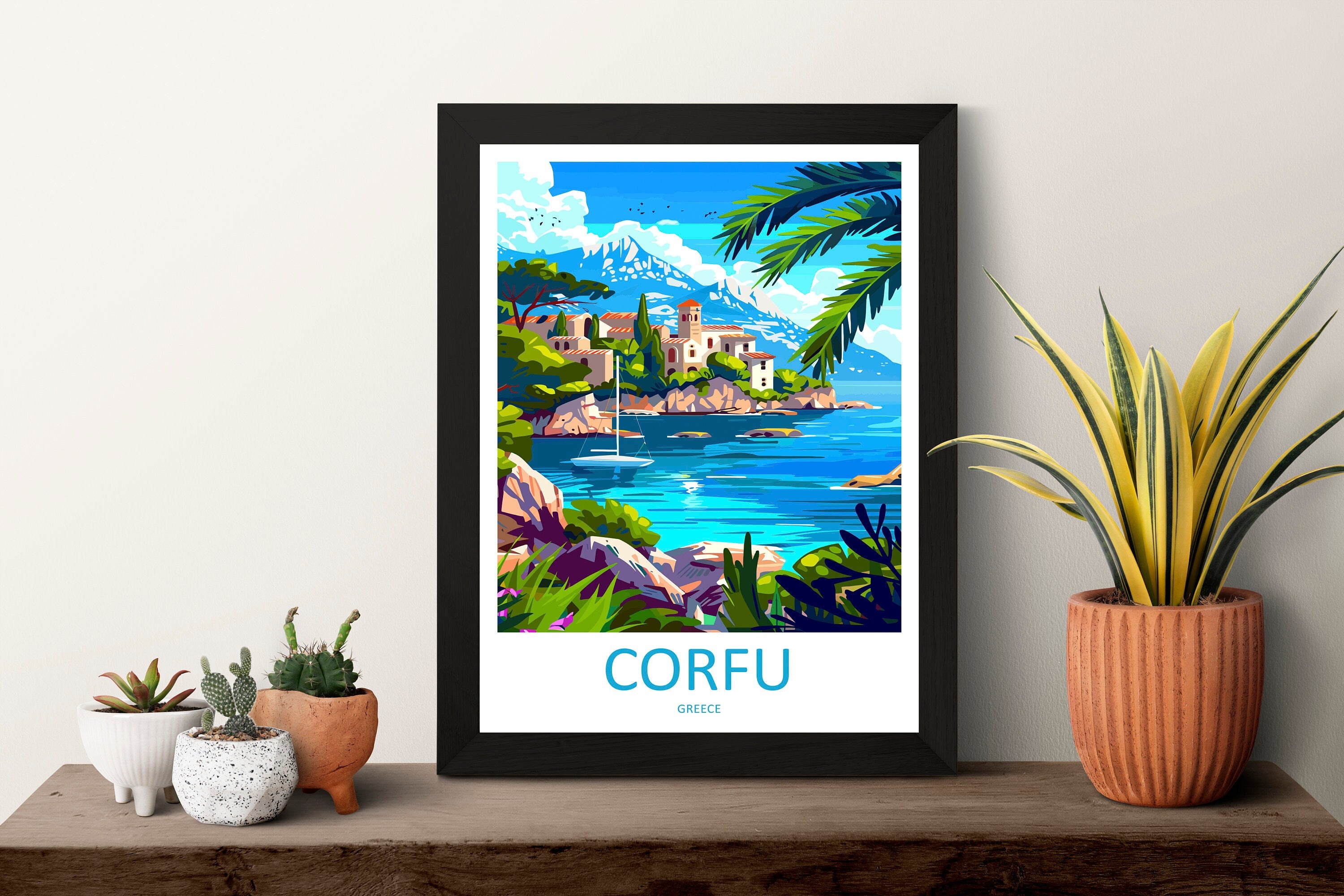 Corfu Travel Print Wall Art Corfu Greece Wall Hanging Home Decoration Corfu Gift Art Lovers Wall Art Print Corfu Wall Décor Greece Poster