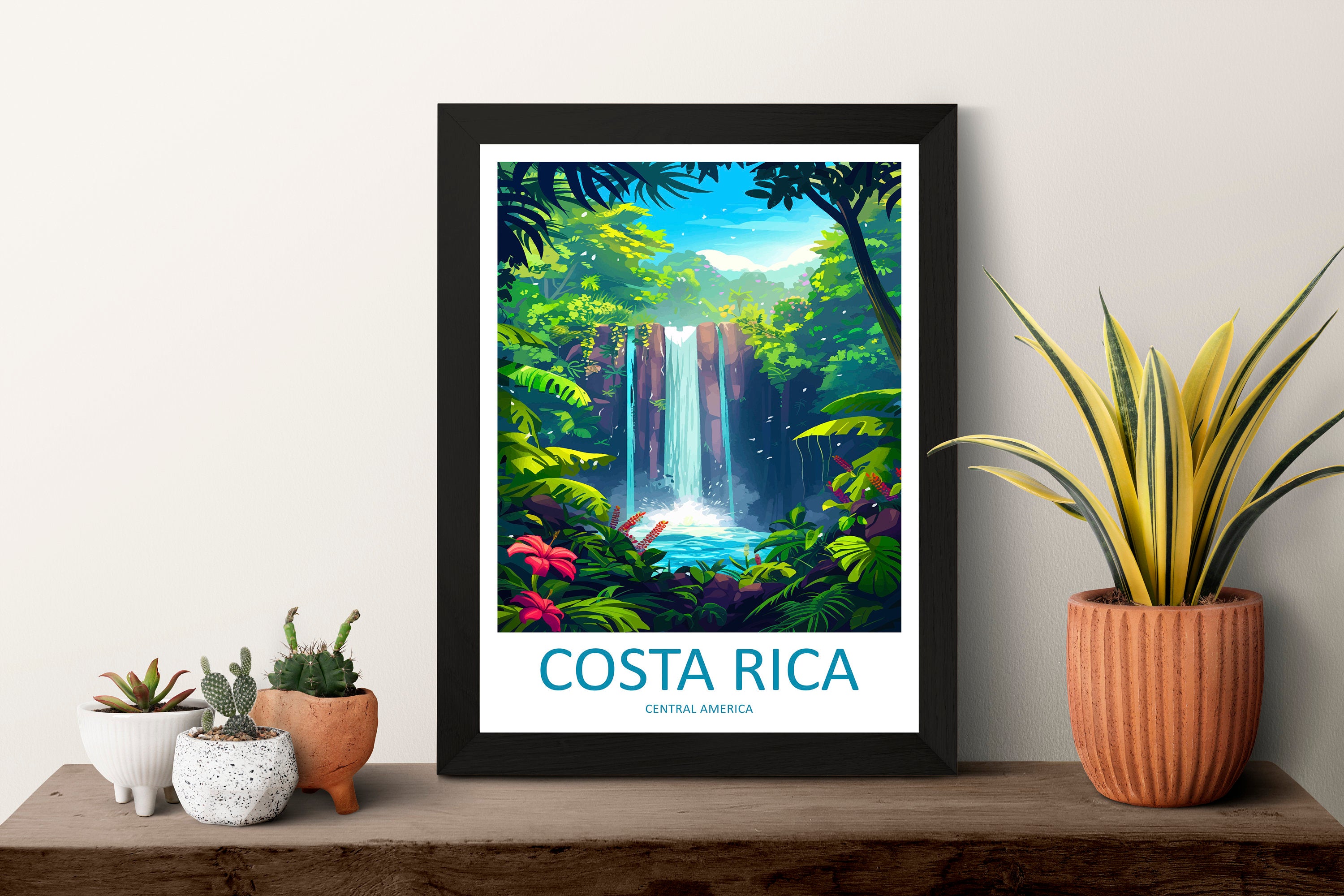 Costa Rica Travel Print Wall Art Costa Rica Wall Hanging Home Décor Costa Rica Gift Art Lovers Wall Art Caribbean Travel Print