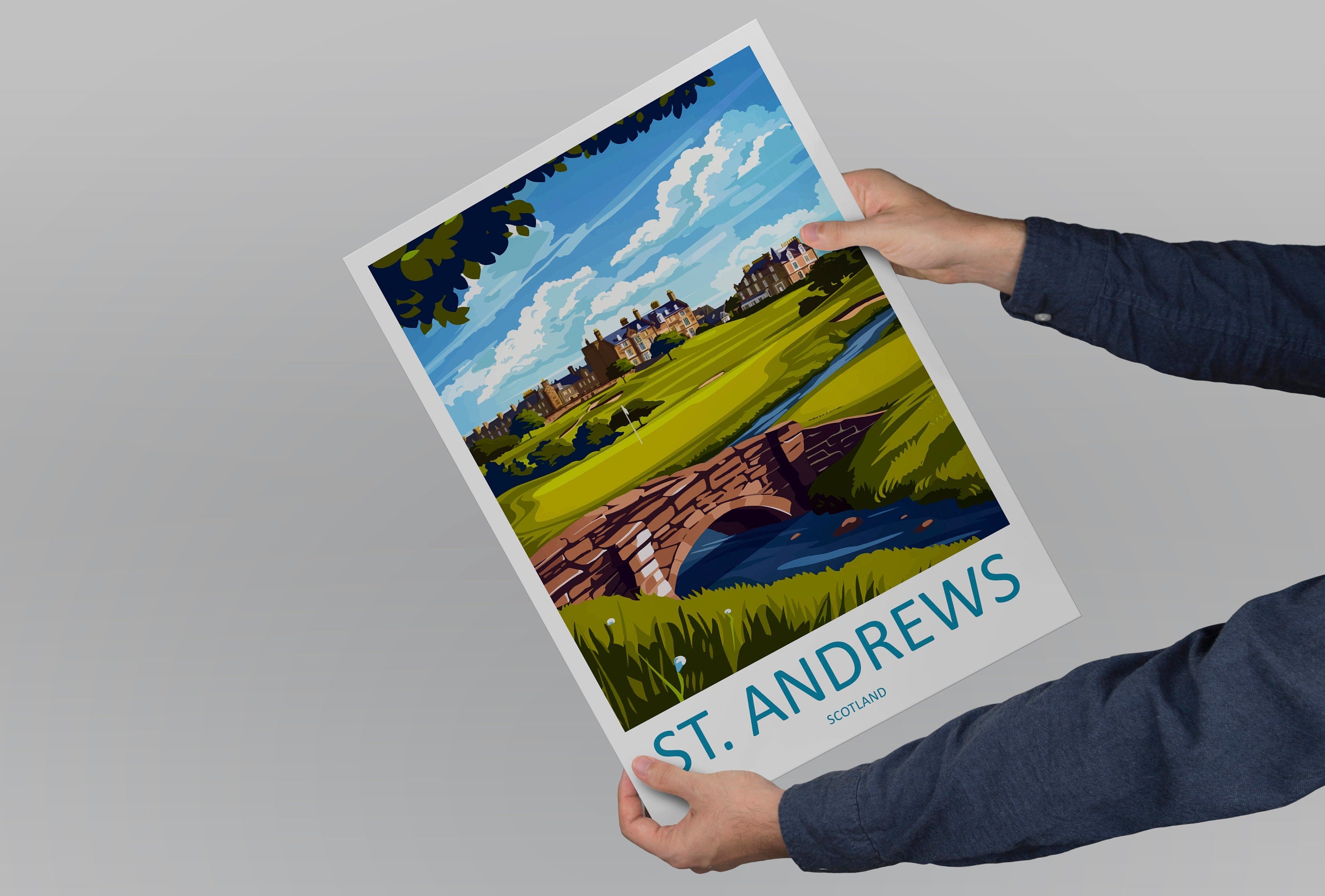 St Andrews Golf Course Travel Print Wall Art St Andrews Wall Hanging Home Décor St Andrews Gift Art Lovers Scotland Art Lover Gift St Andrew